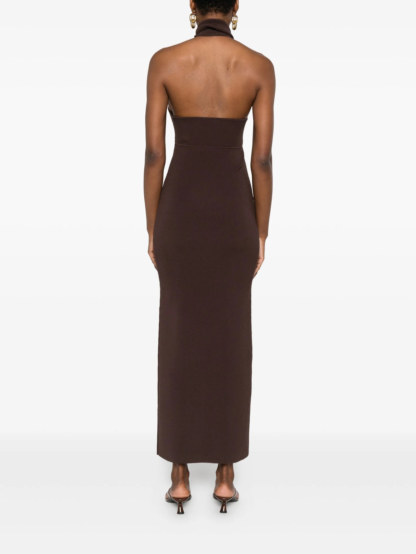 Slope halter-neck maxi dress