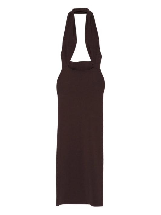 Slope halter-neck maxi dress