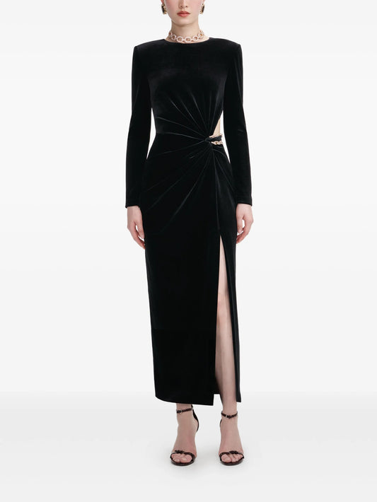 velvet midi dress