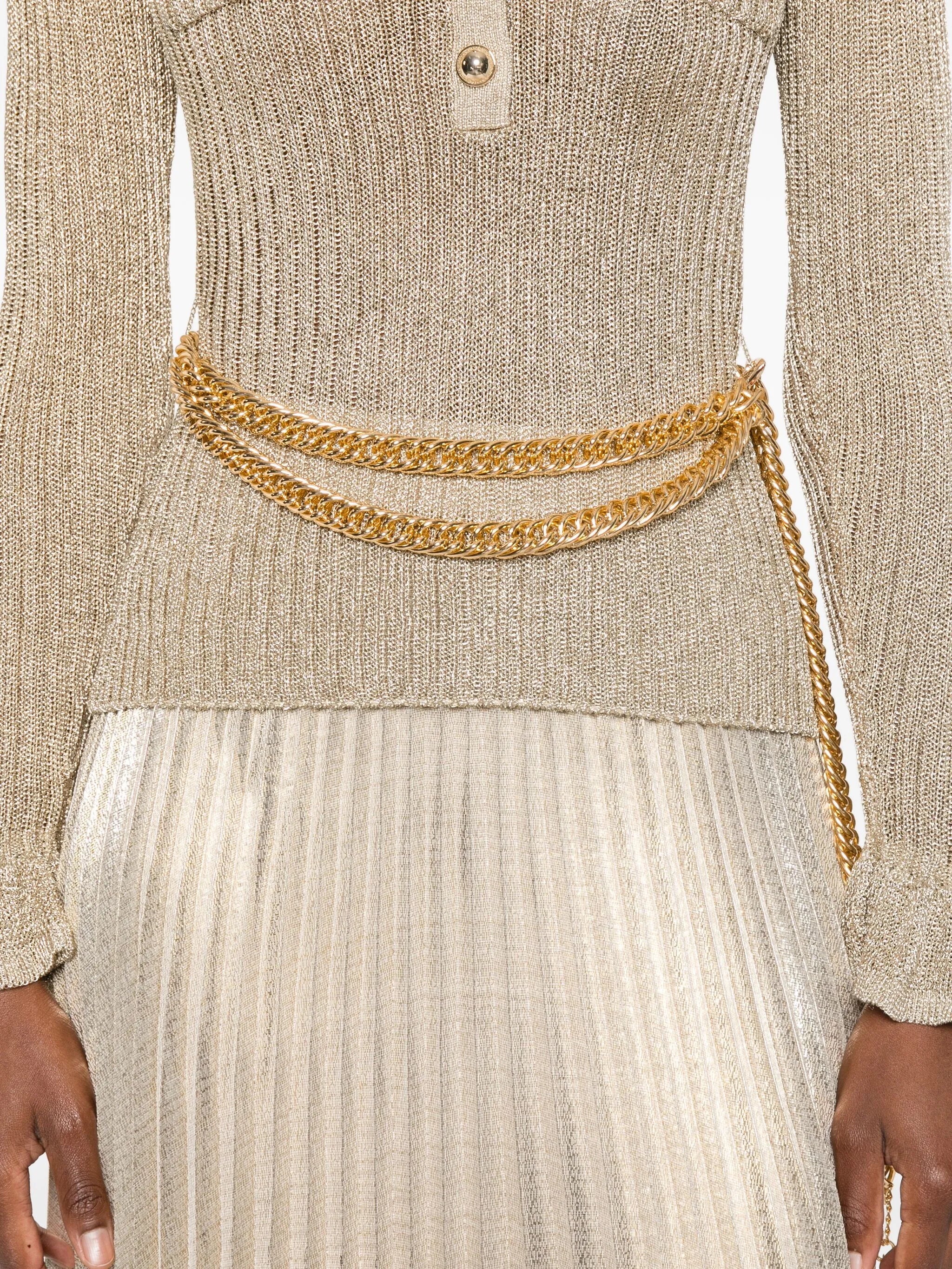 ribbed-knit lurex maxi dress