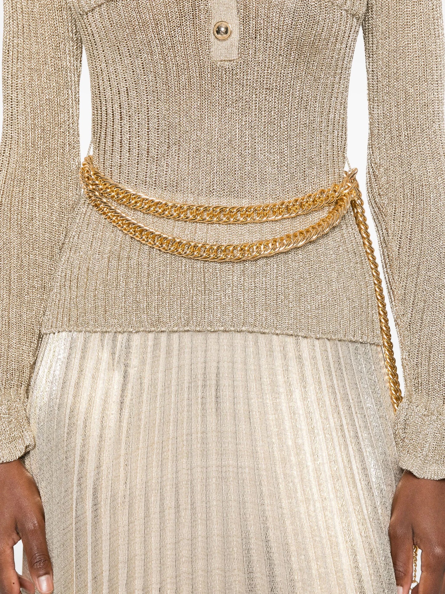 ribbed-knit lurex maxi dress