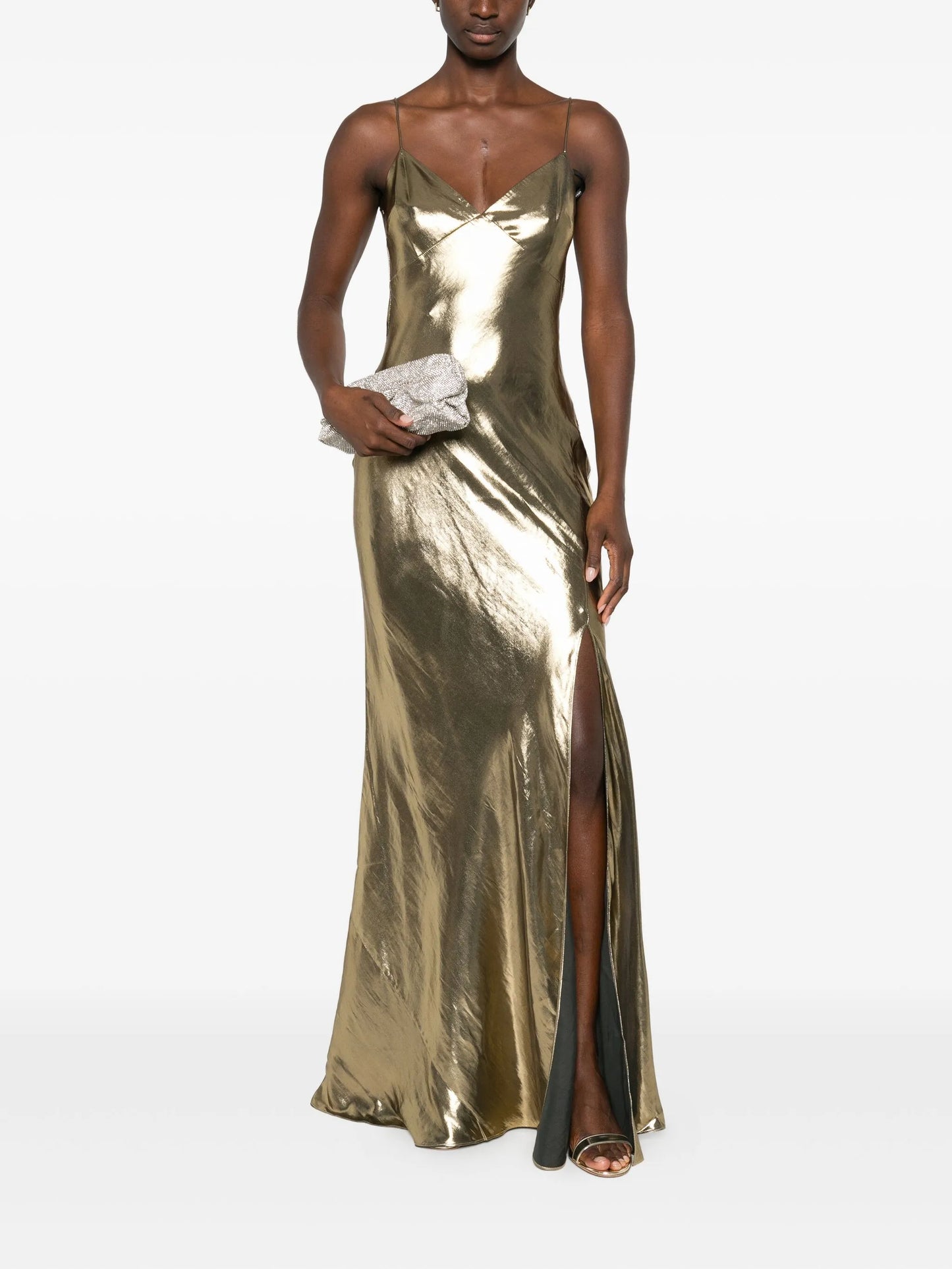 metallic-effect maxi dress