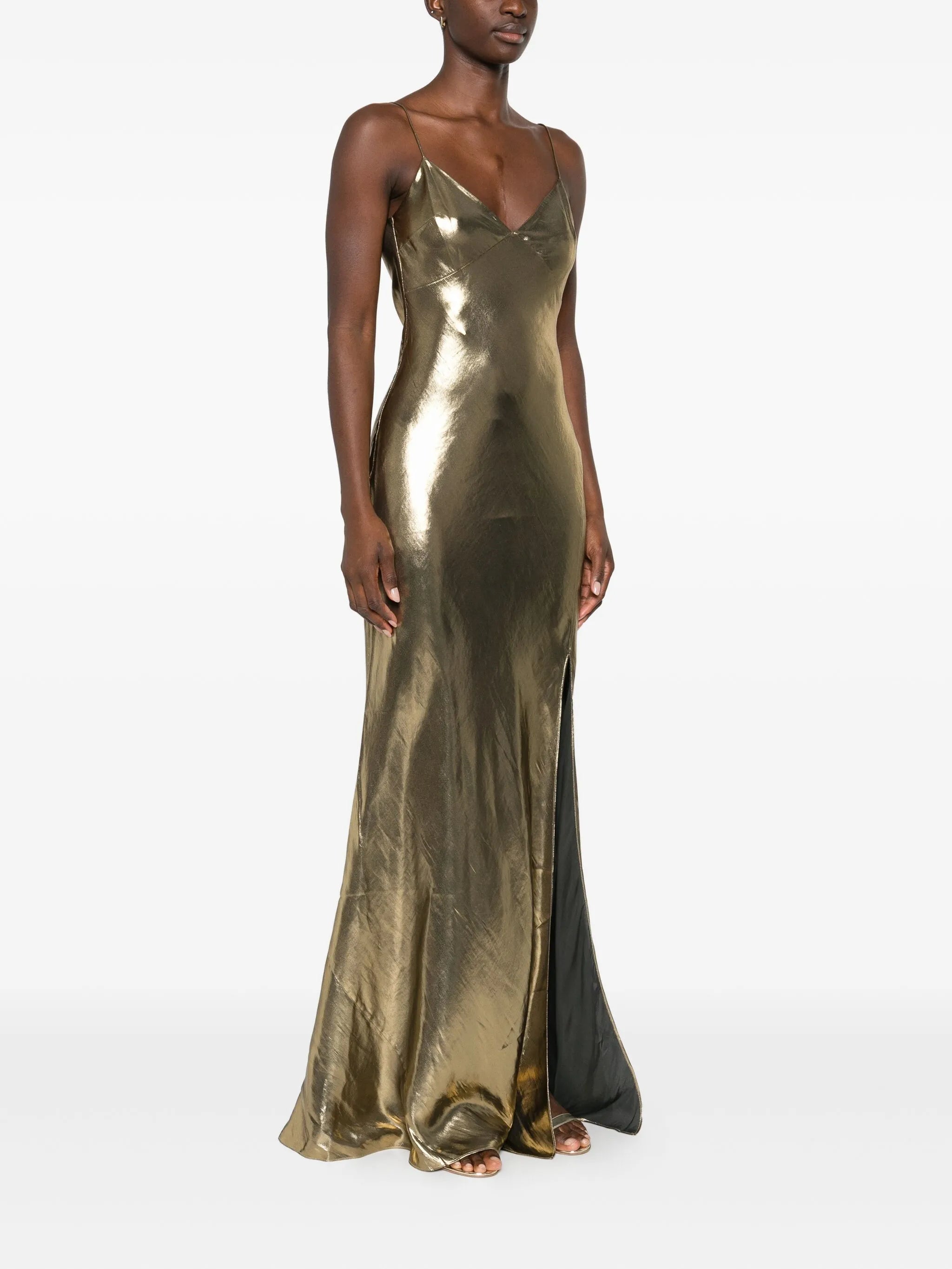 metallic-effect maxi dress