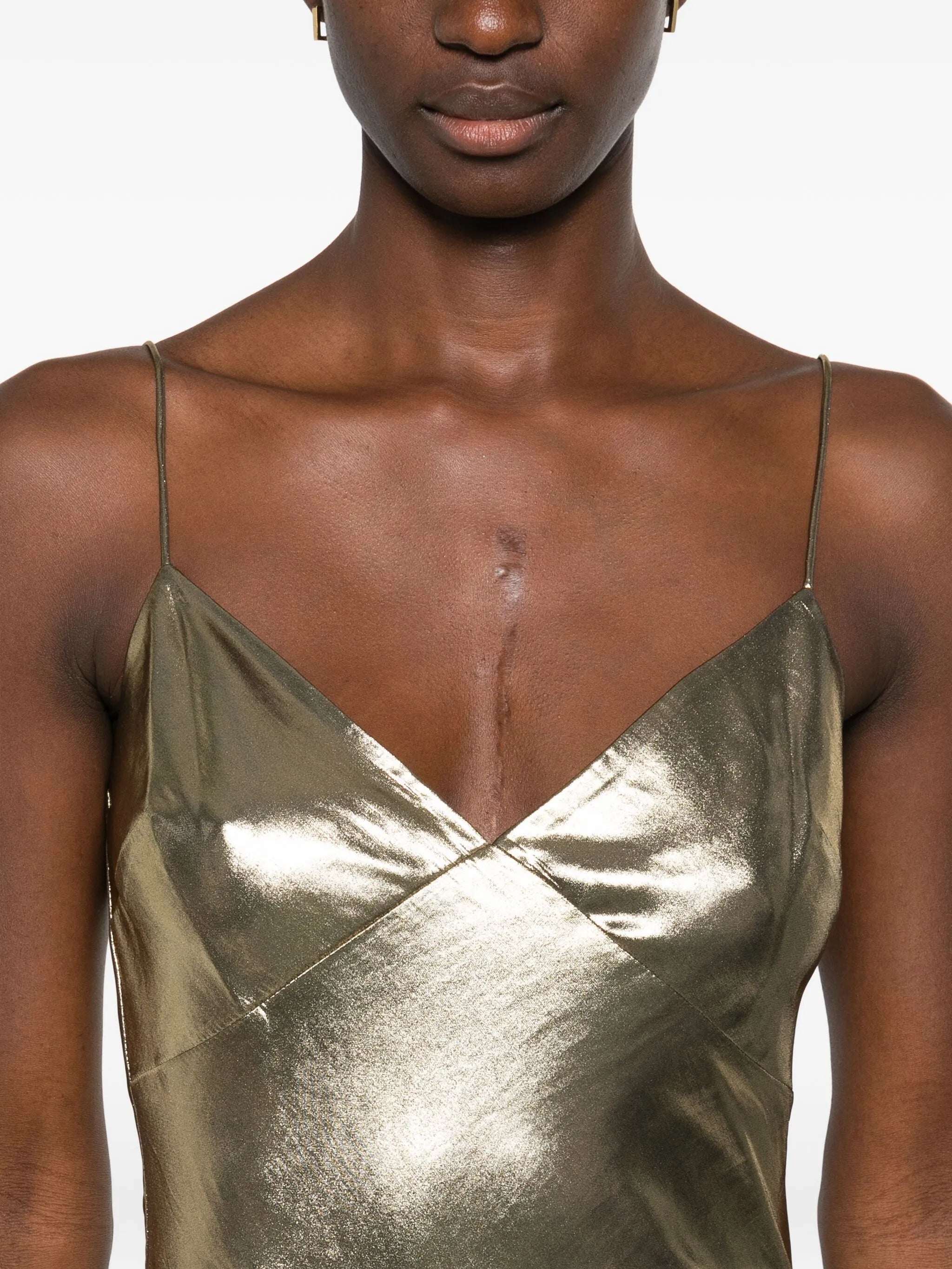 metallic-effect maxi dress