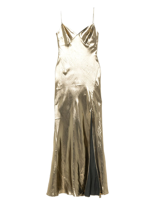 metallic-effect maxi dress