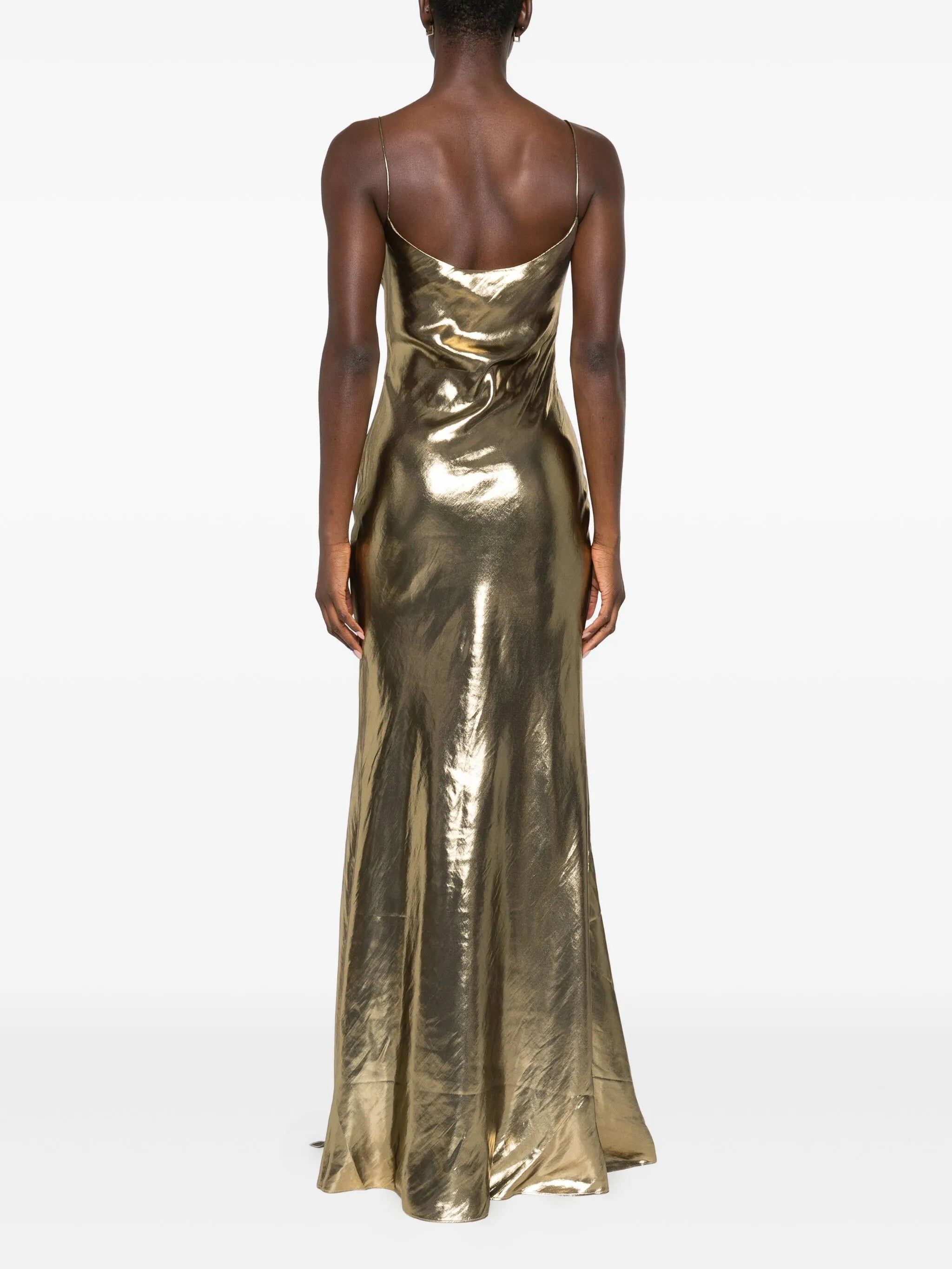 metallic-effect maxi dress