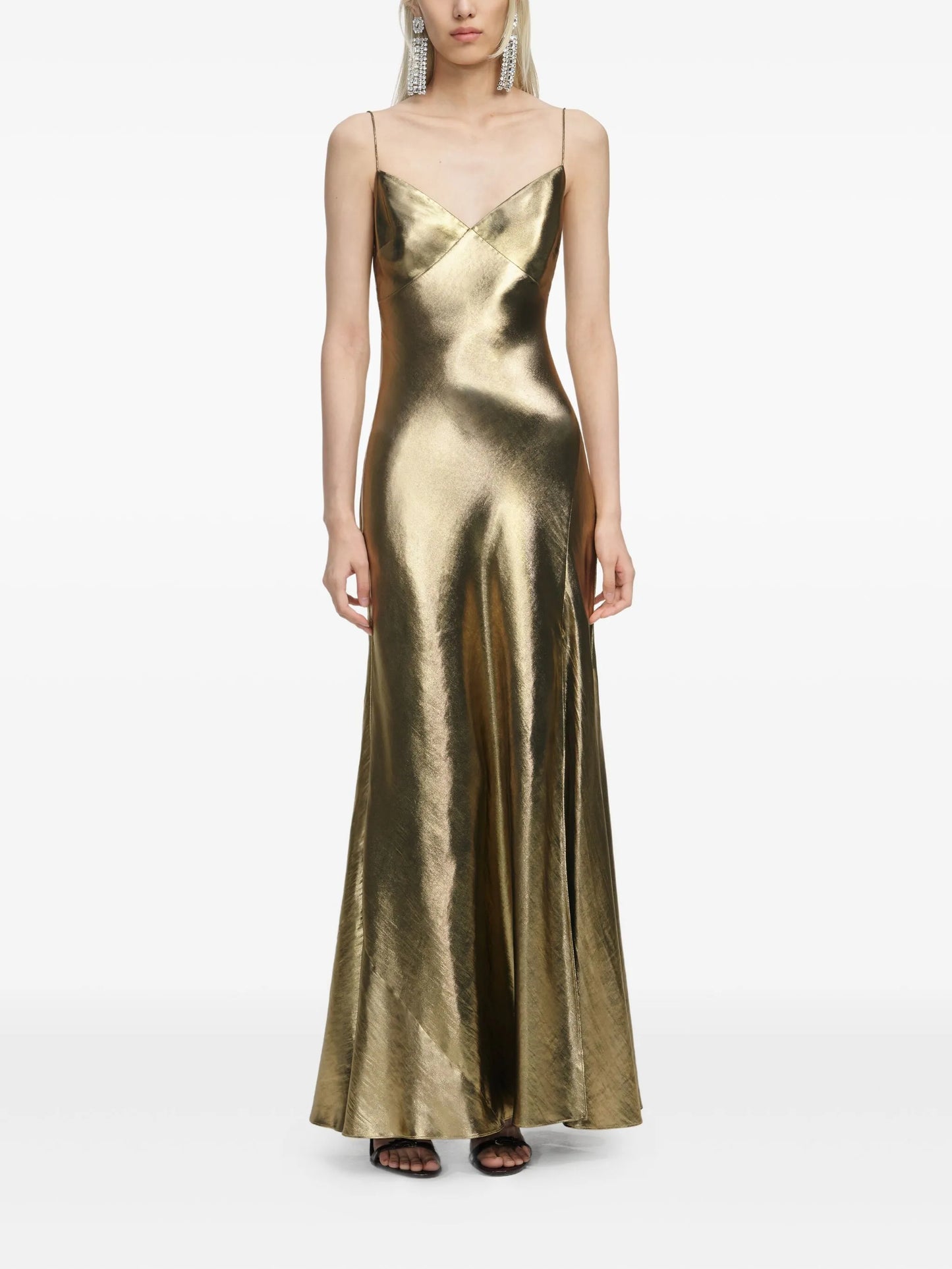 metallic-effect maxi dress