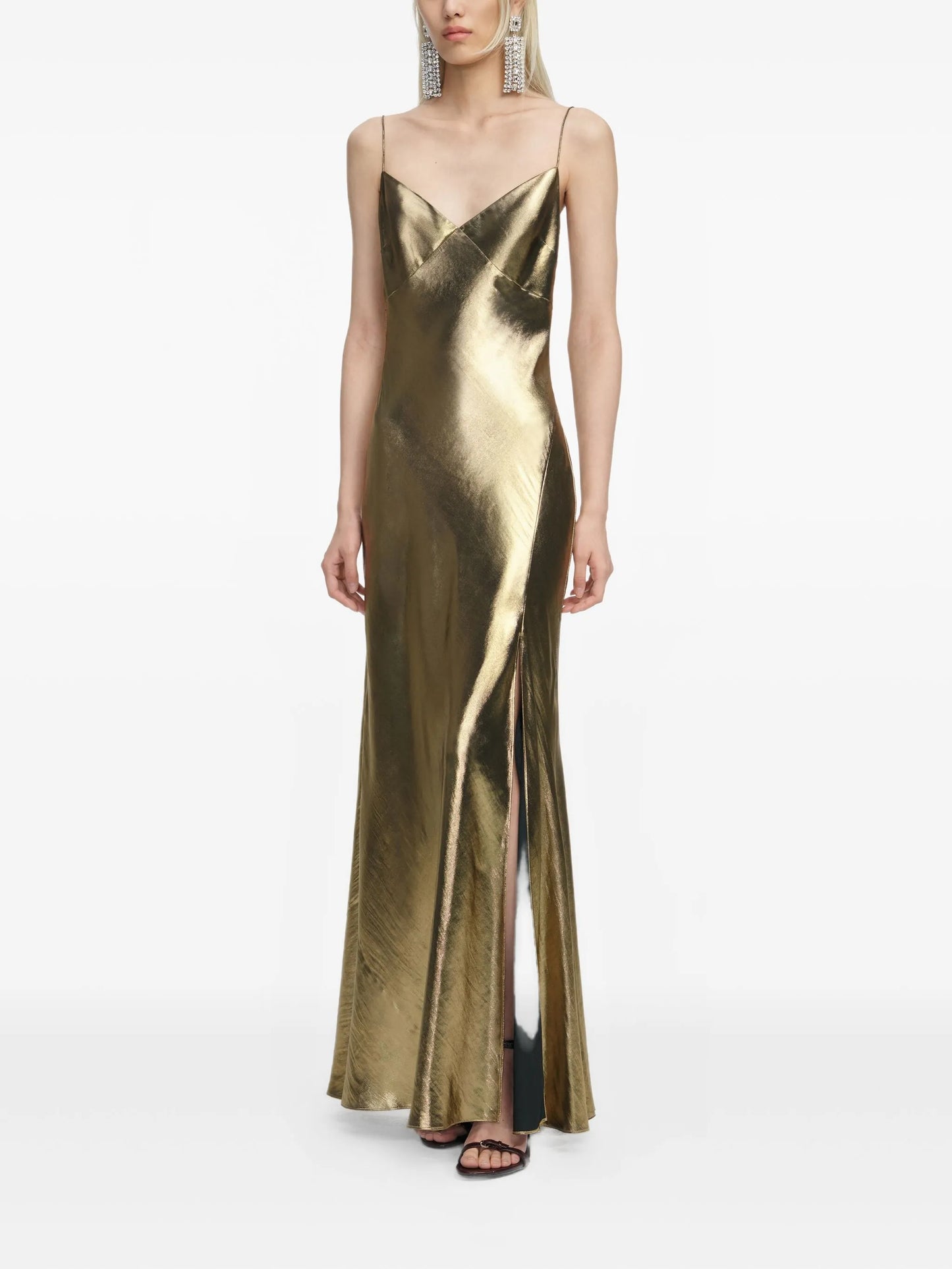 metallic-effect maxi dress