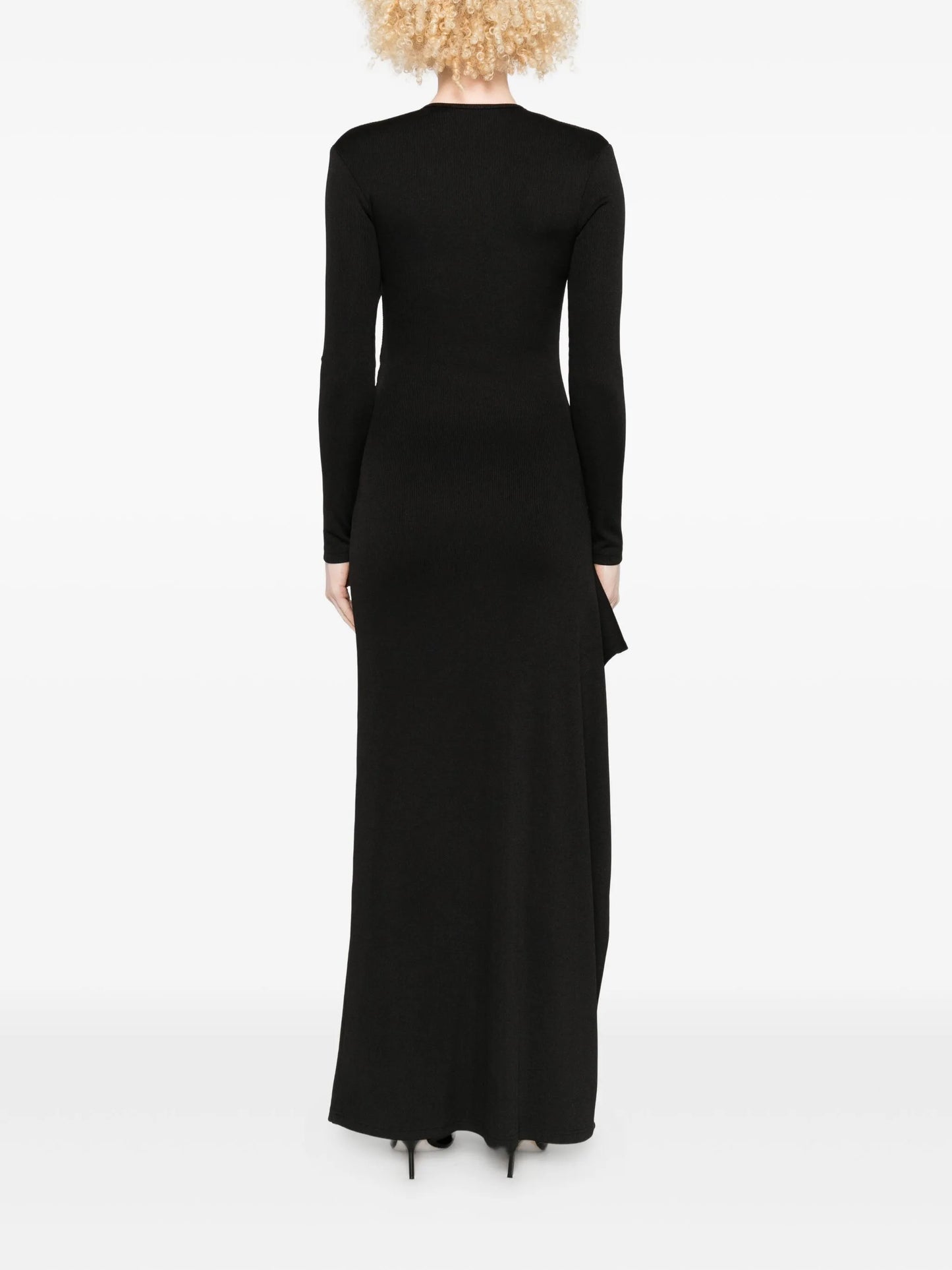 stone-embellished long-sleeve dress
