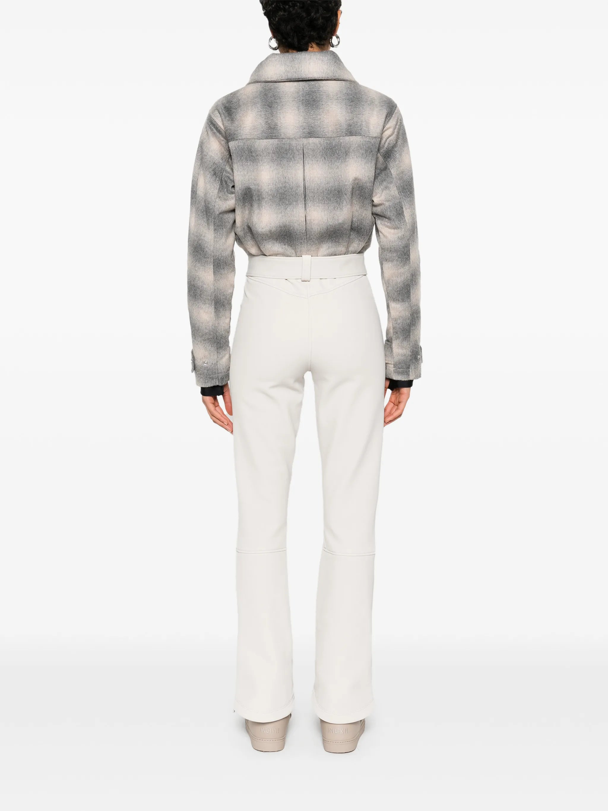 Telluride checked belted ski suit