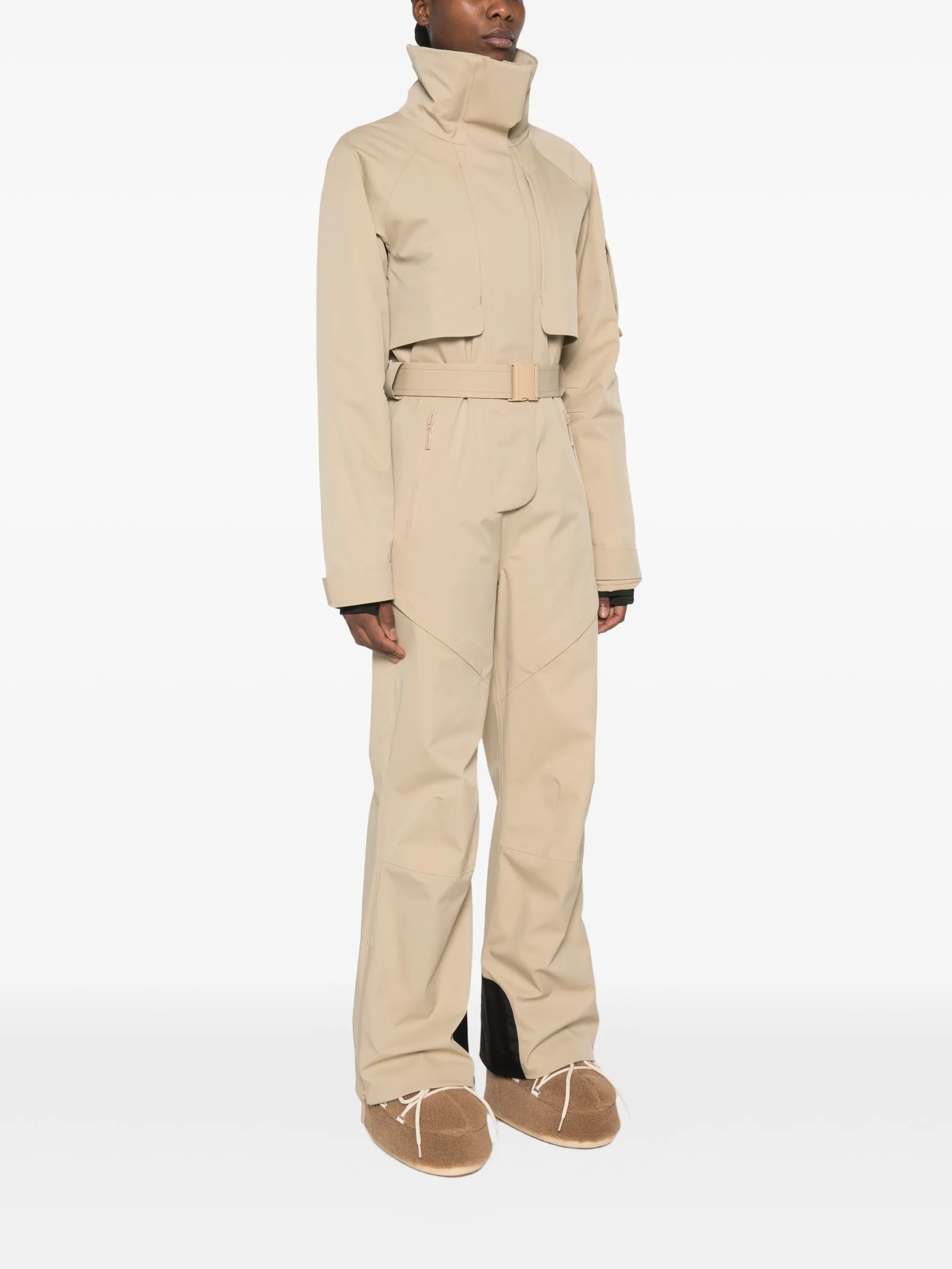 belted ski suit