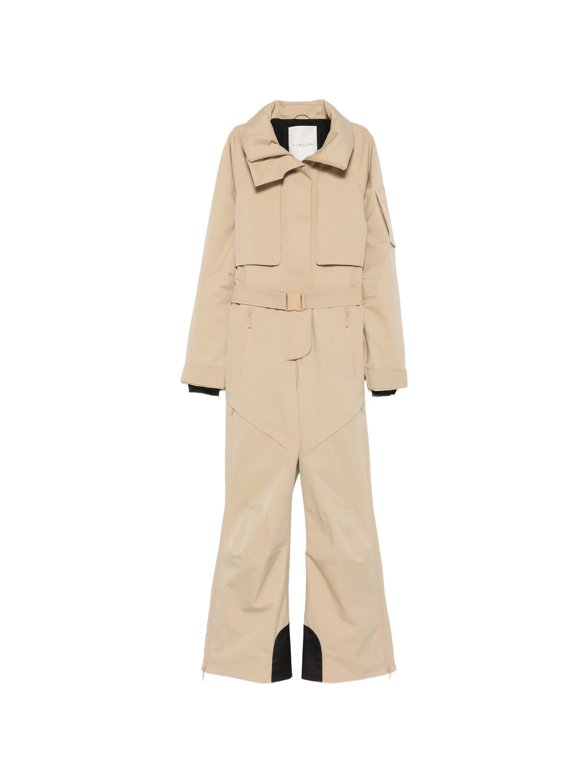 belted ski suit