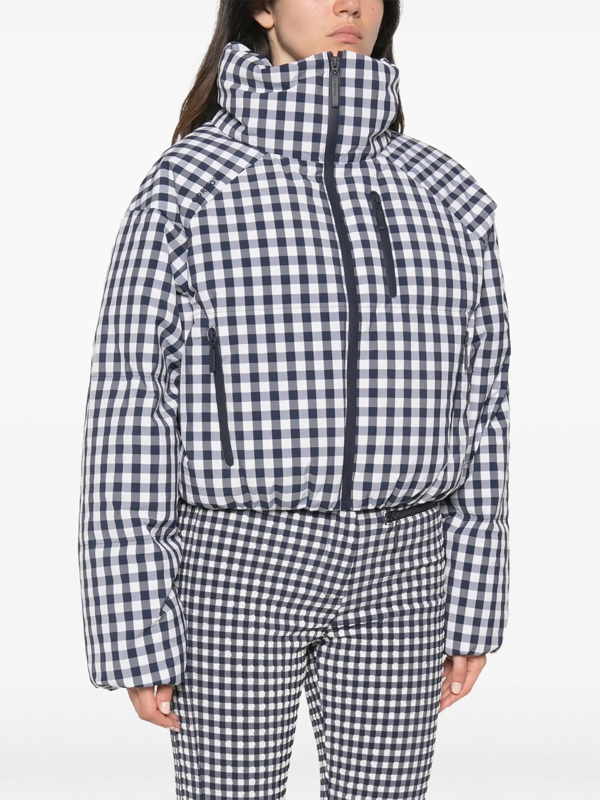 Cortina checkered puffer ski jacket