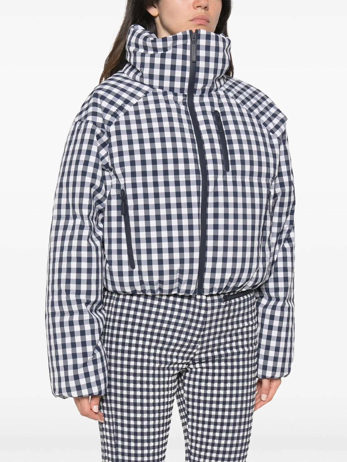 Cortina checkered puffer ski jacket
