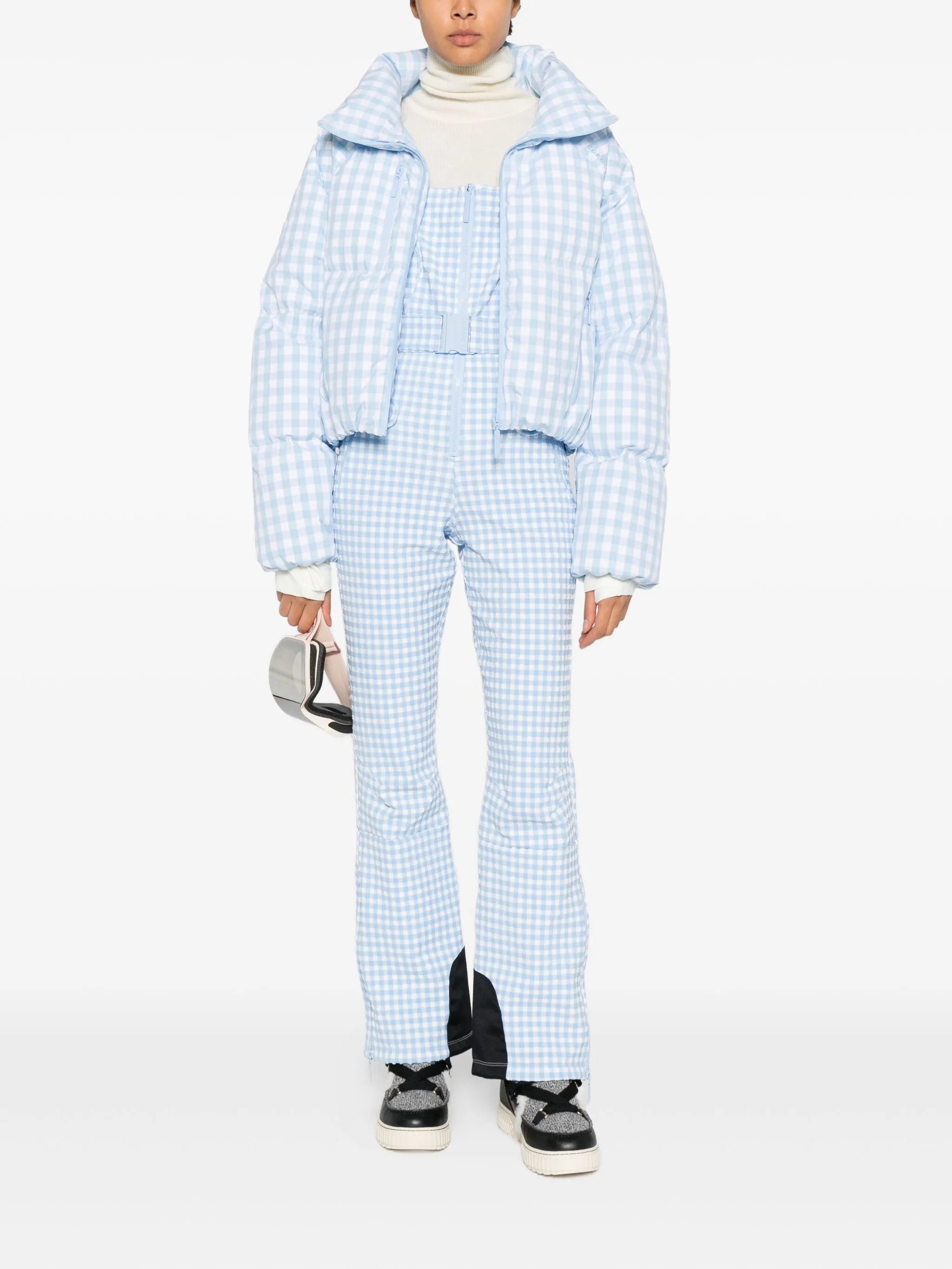 Fernie checkered belted ski salopette