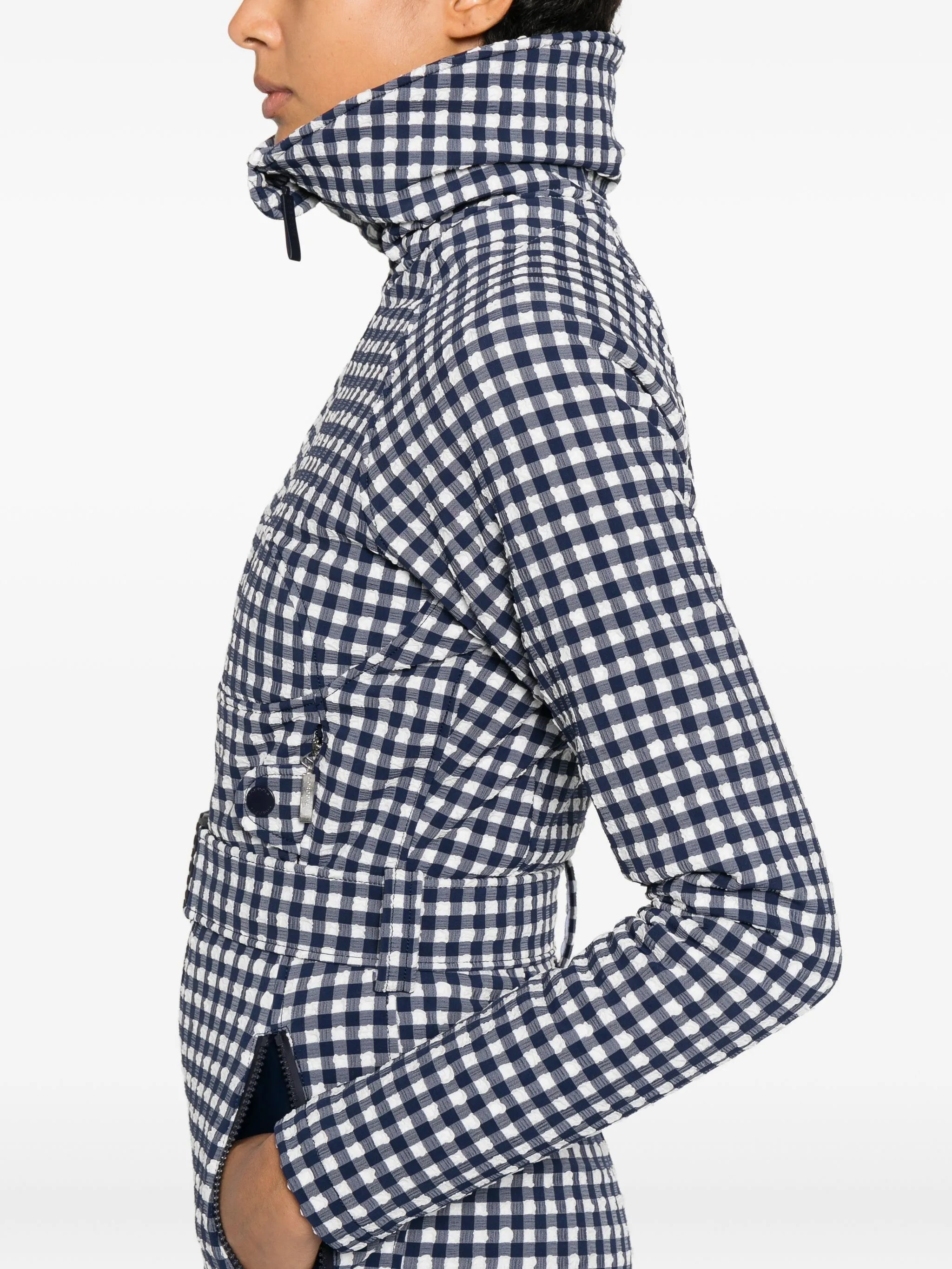 Chatel checkered belted ski suit