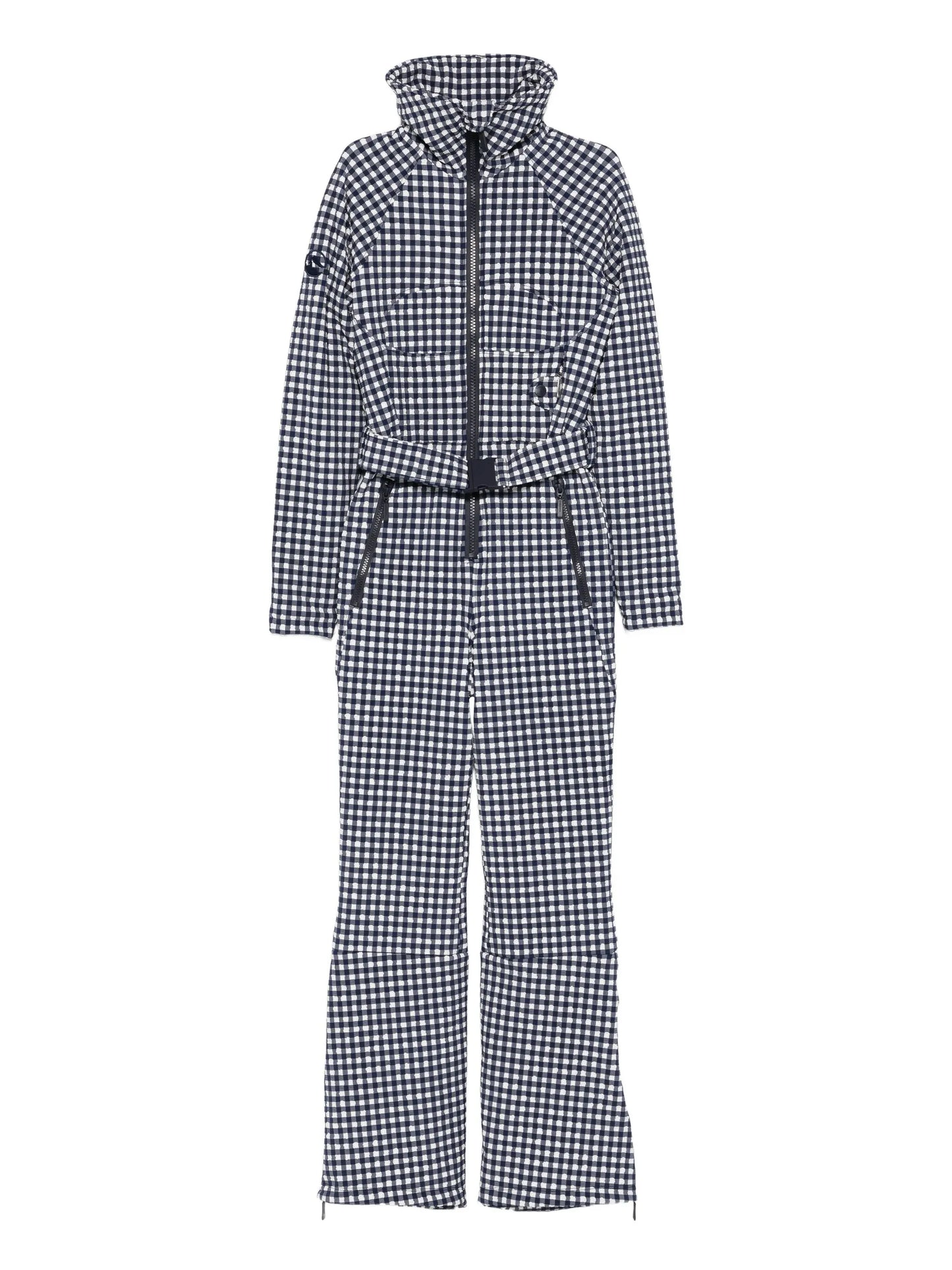 Chatel checkered belted ski suit