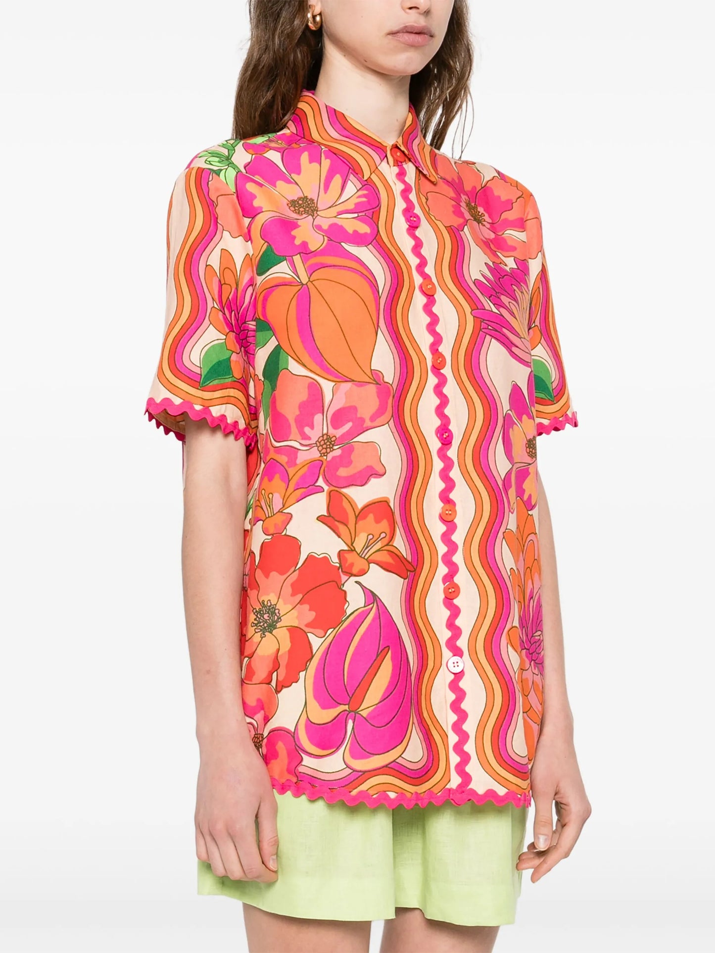 floral-print shirt