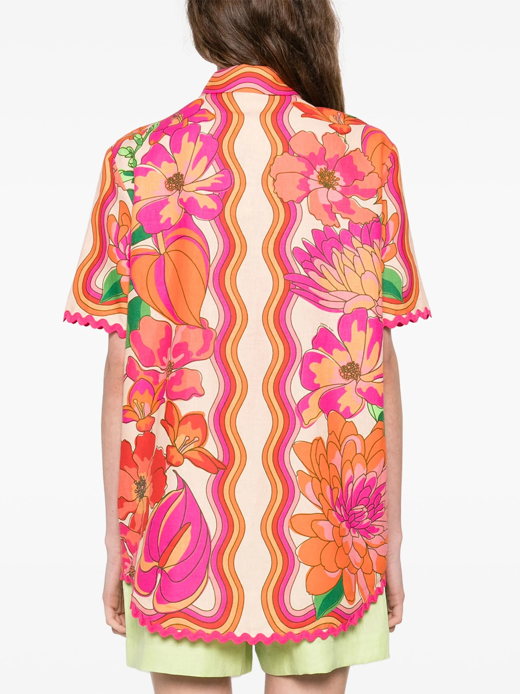 floral-print shirt