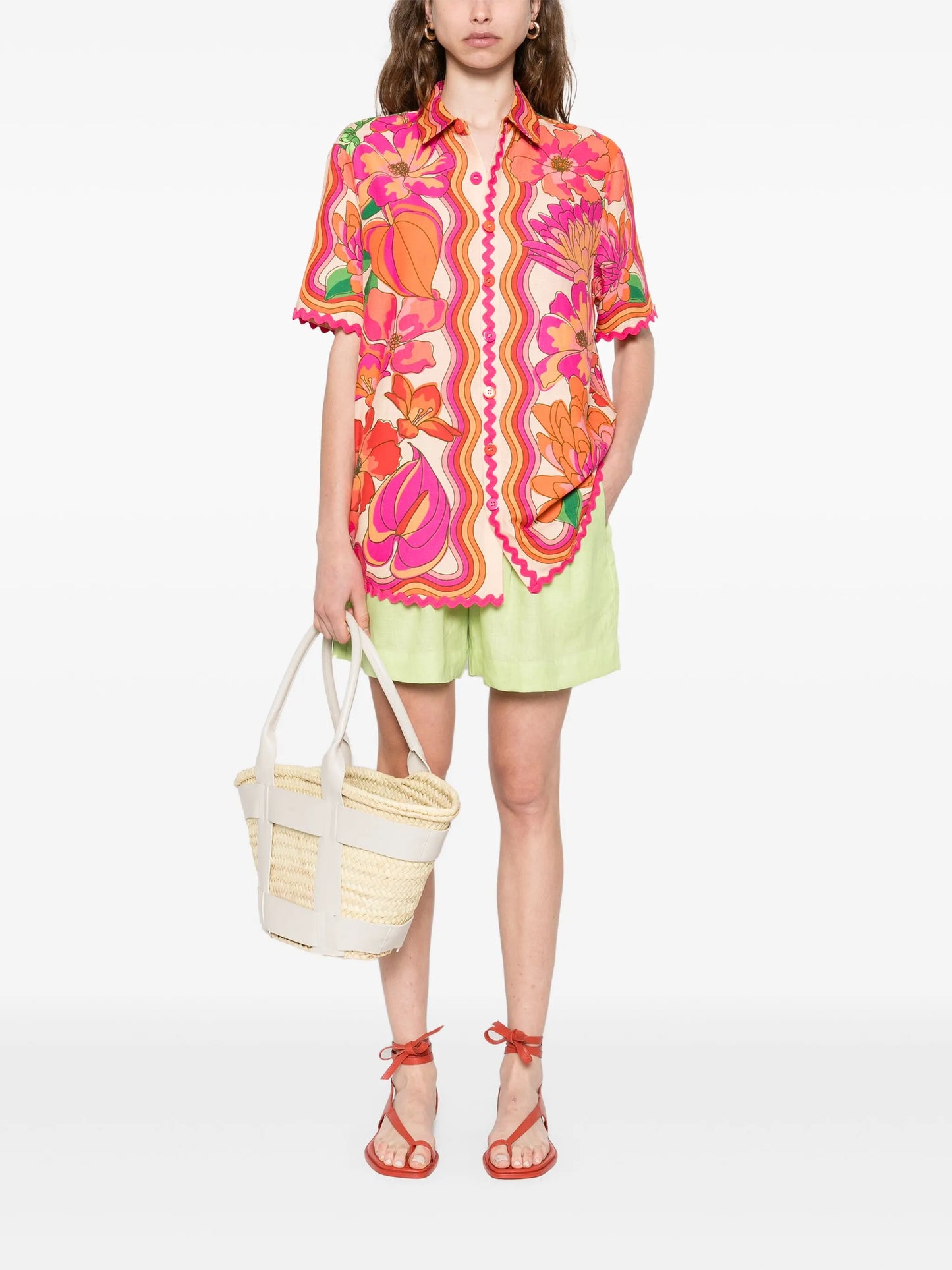 floral-print shirt