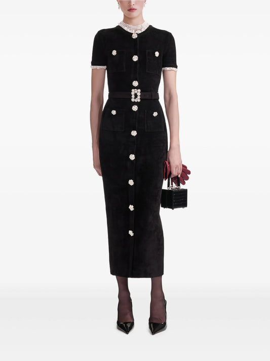 embellished button dress