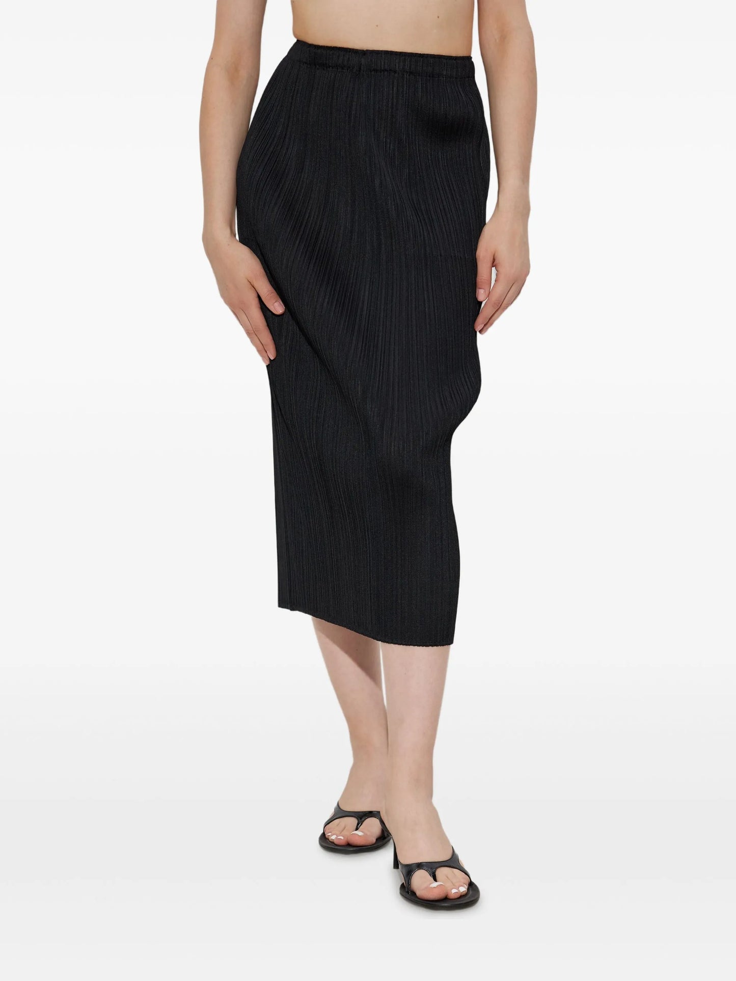 pleated midi skirt