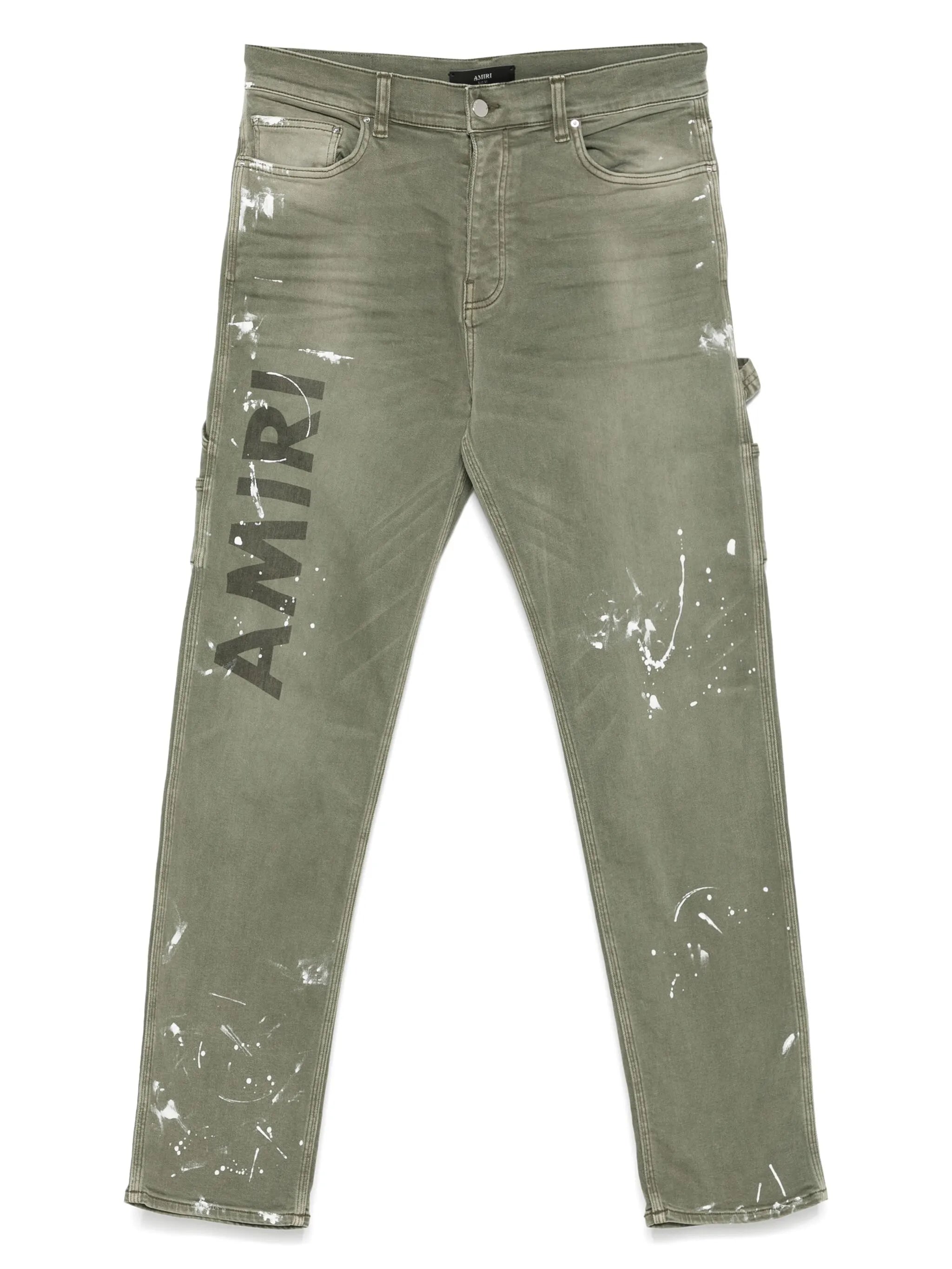 logo-print stretch-cotton jeans