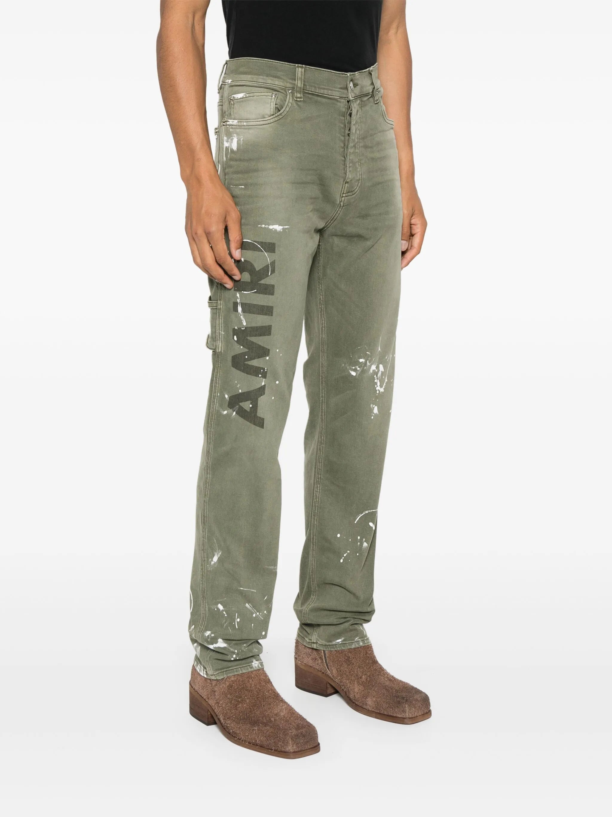 logo-print stretch-cotton jeans
