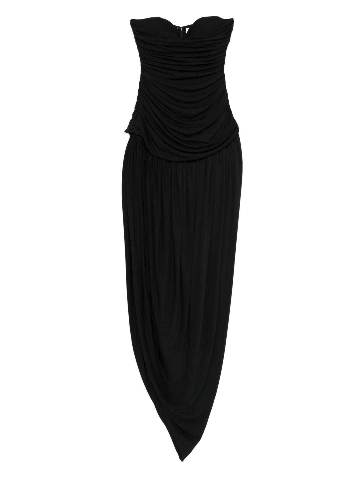 strapless draped dress