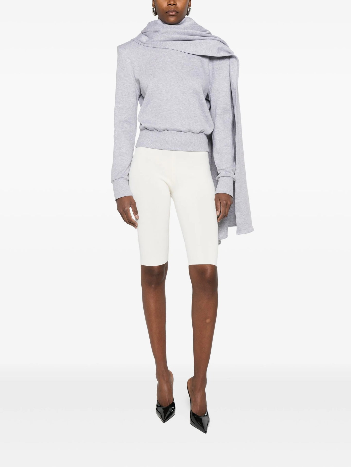 draped-detail crew-neck sweatshirt