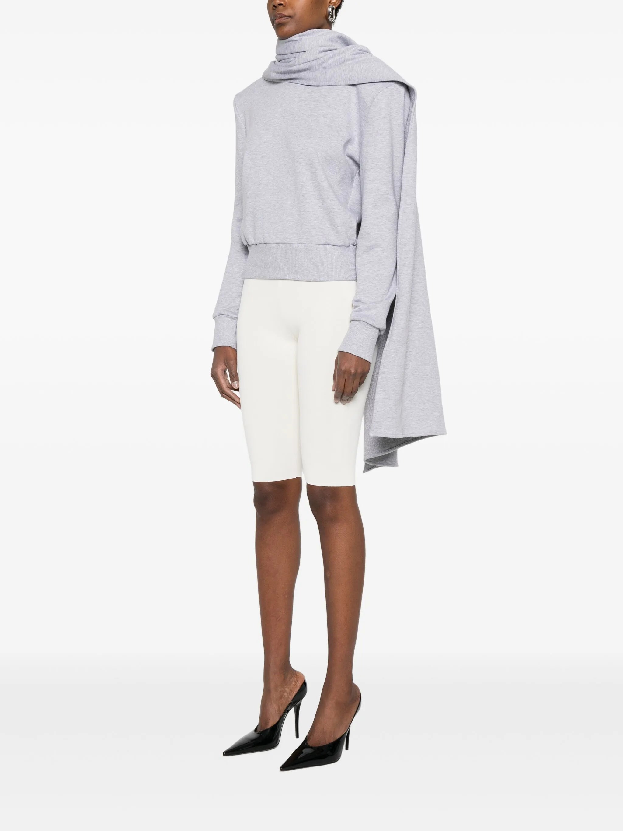 draped-detail crew-neck sweatshirt