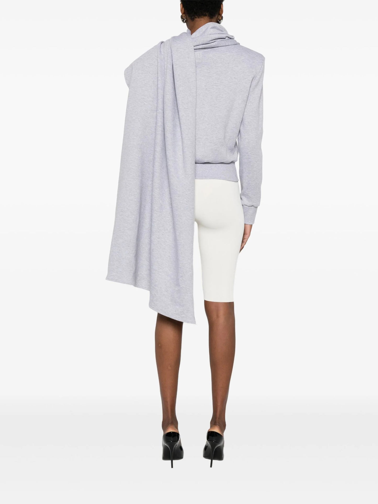 draped-detail crew-neck sweatshirt