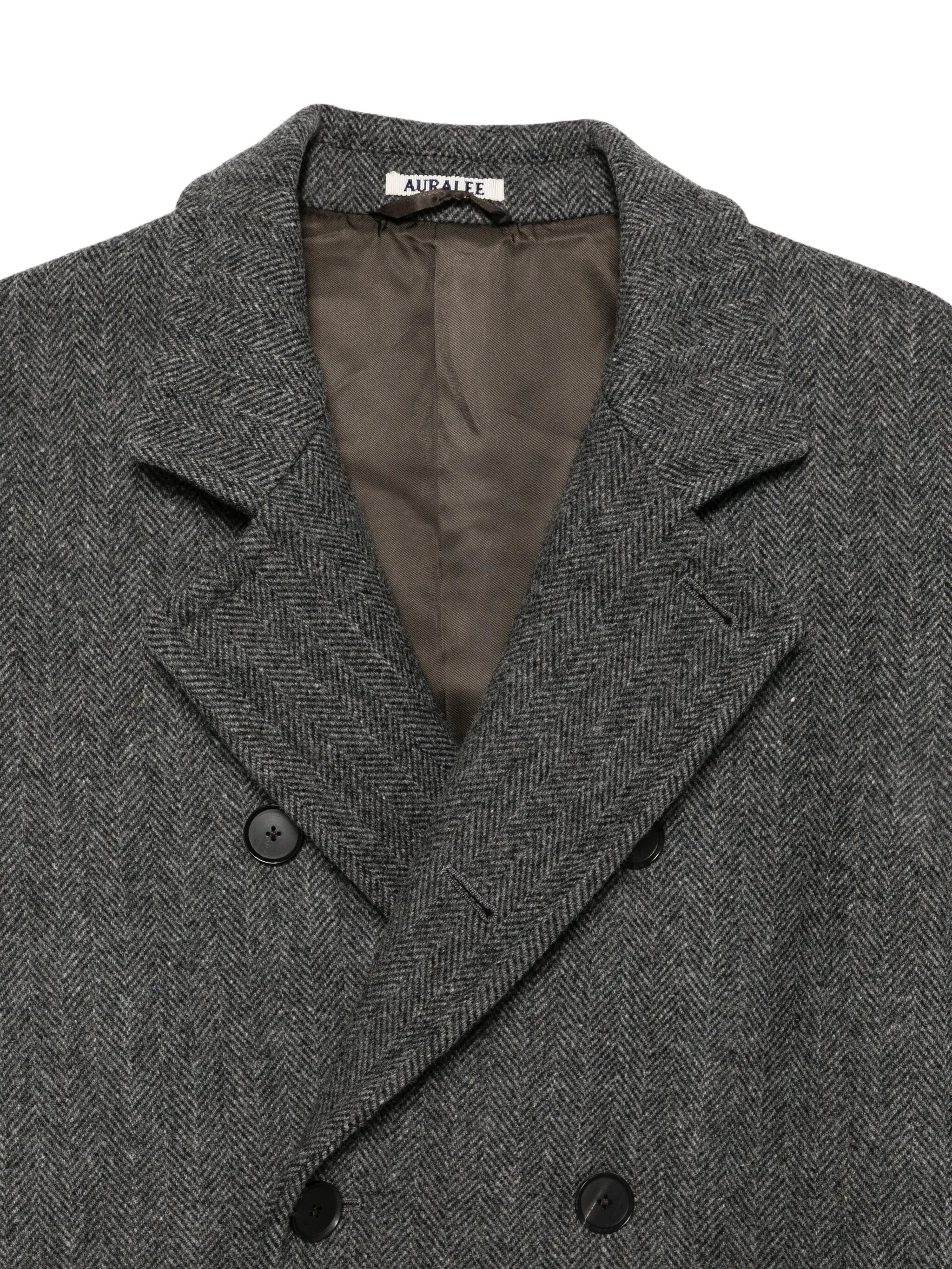 Shetland wood double-breasted coat