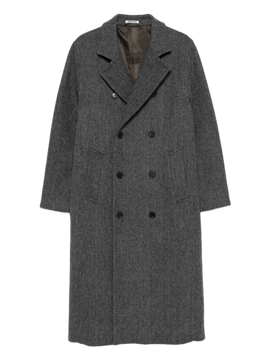 Shetland wood double-breasted coat