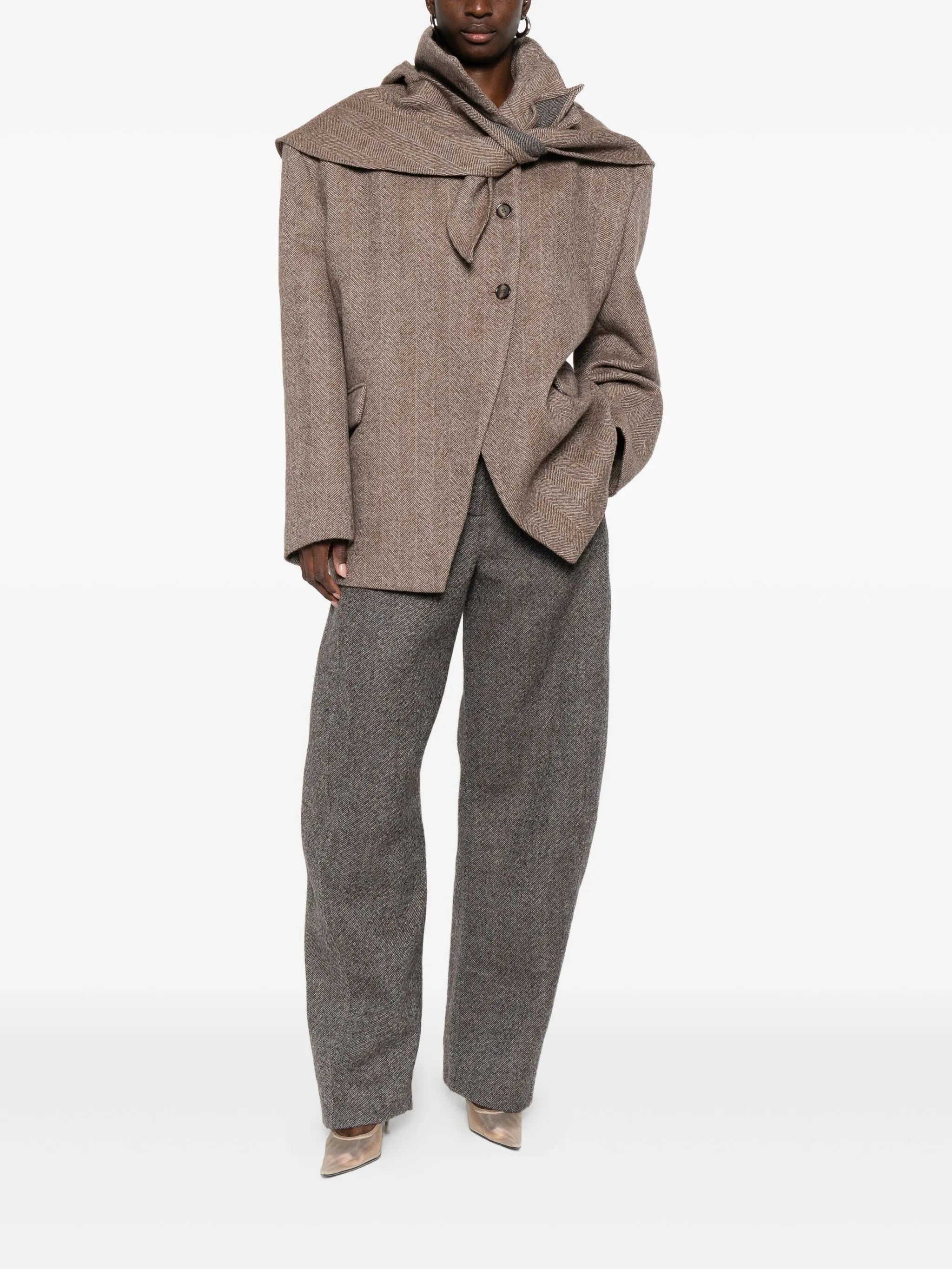 shoulder-detail layered blazer