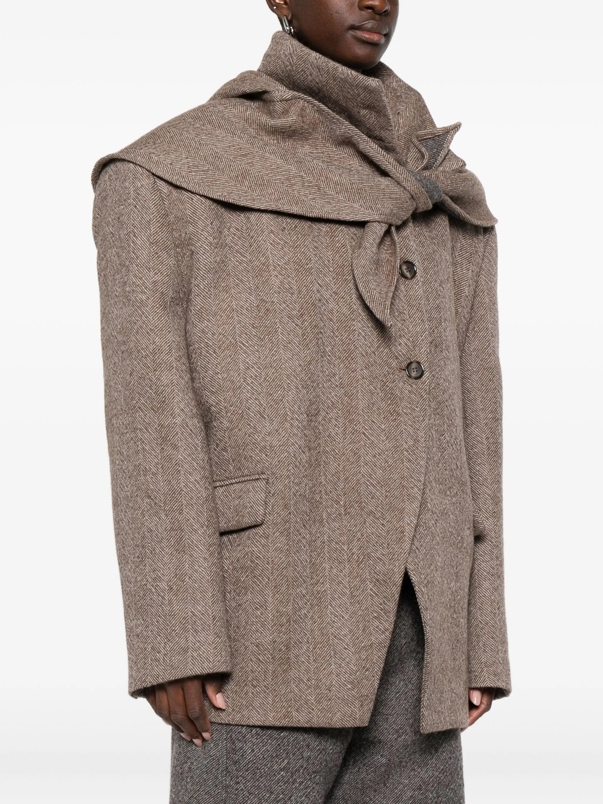 shoulder-detail layered blazer