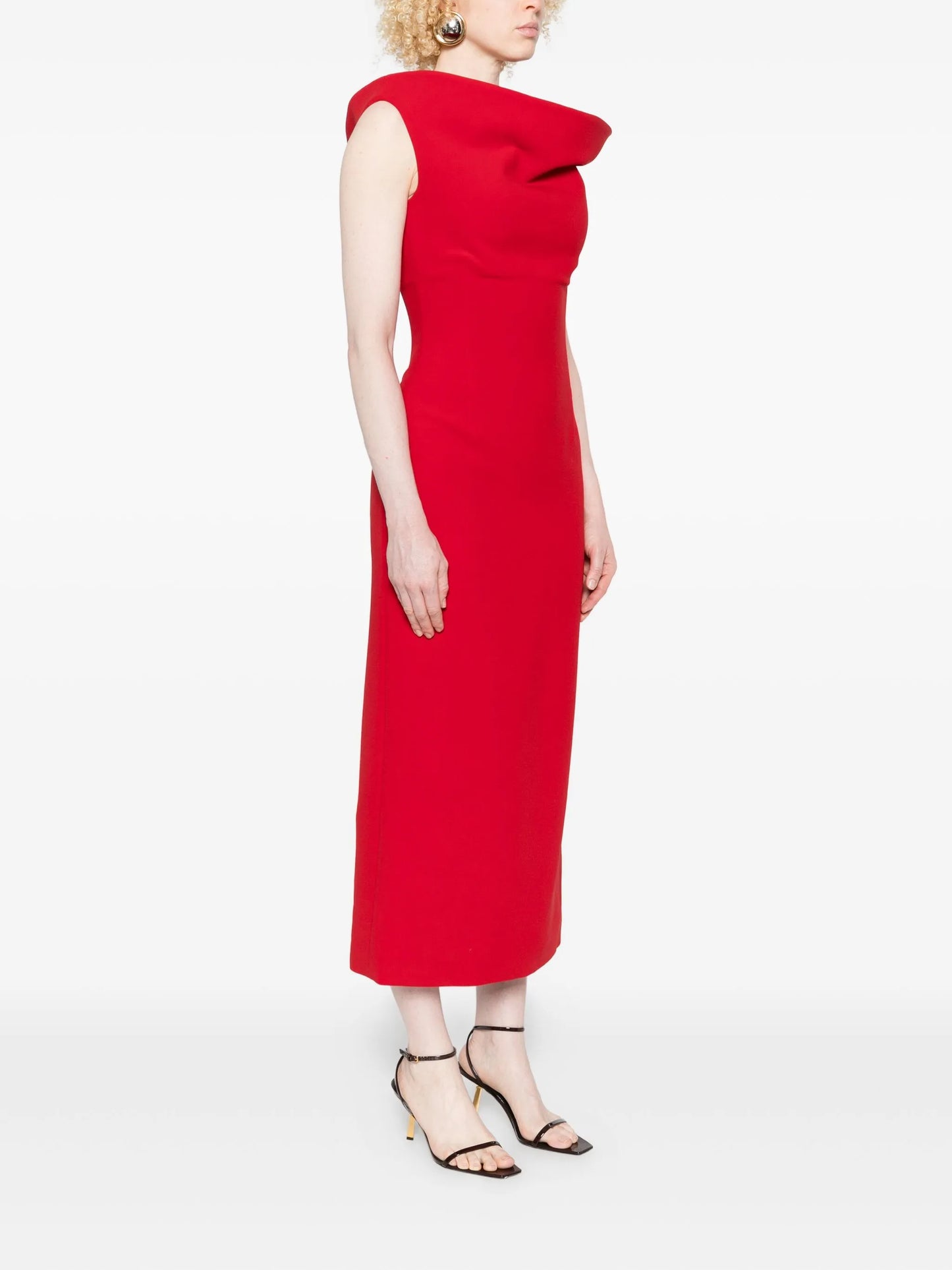off-shoulder midi dress