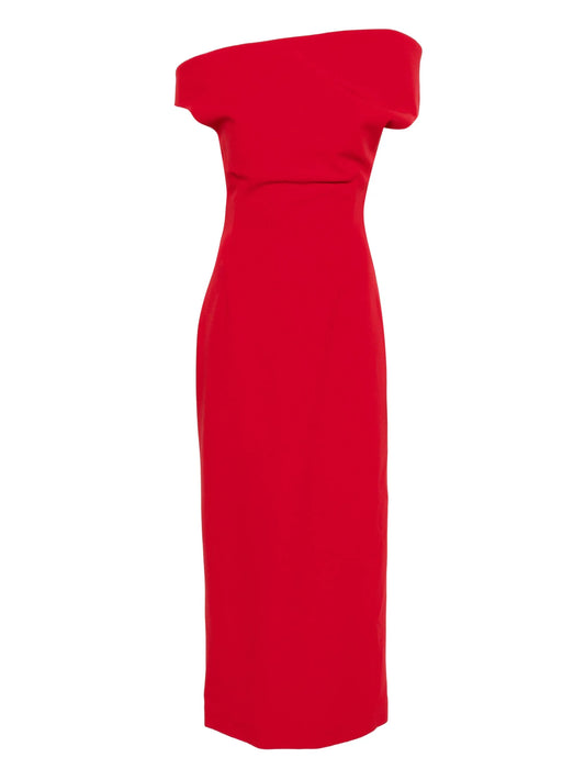 off-shoulder midi dress