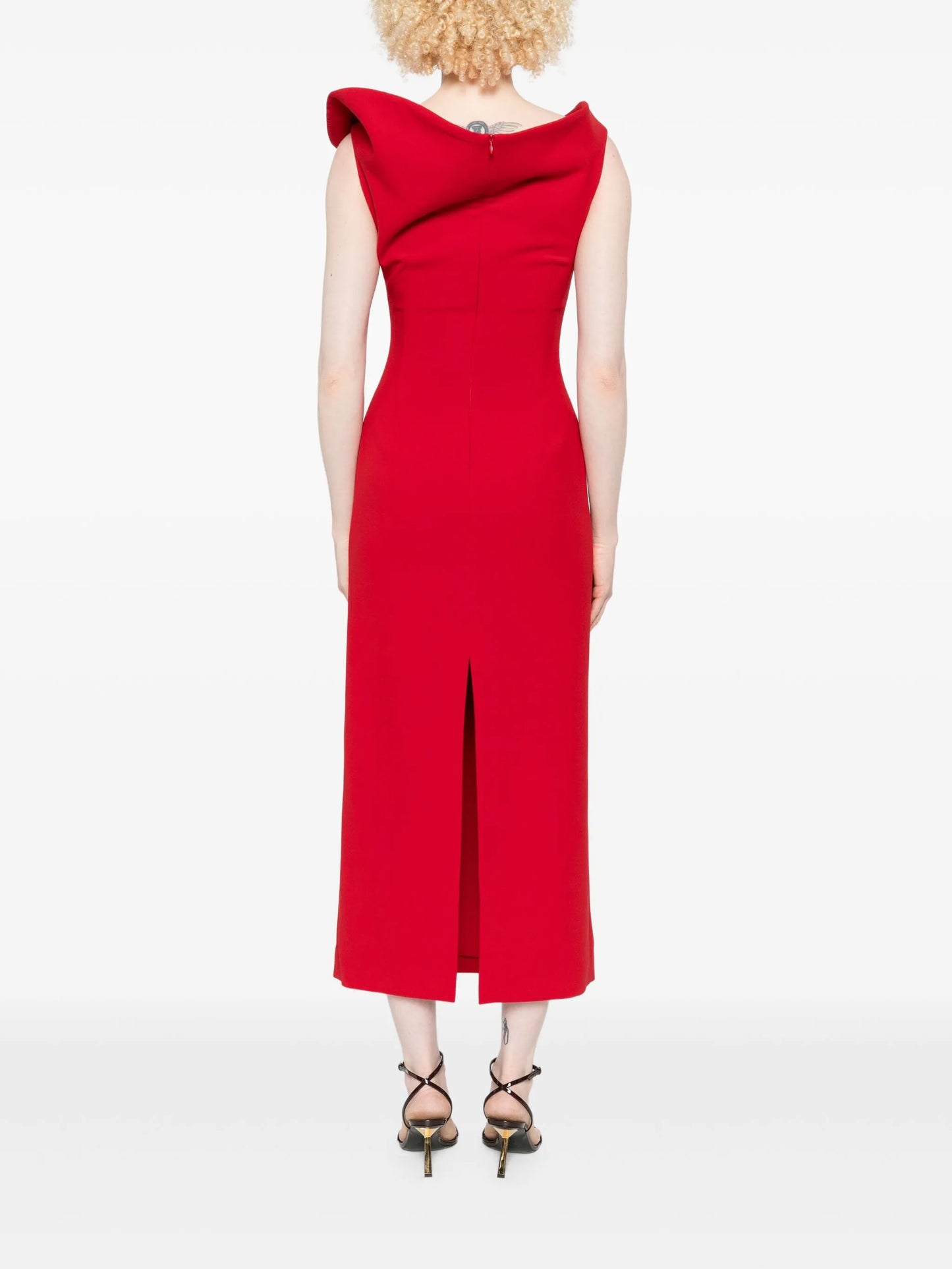 off-shoulder midi dress