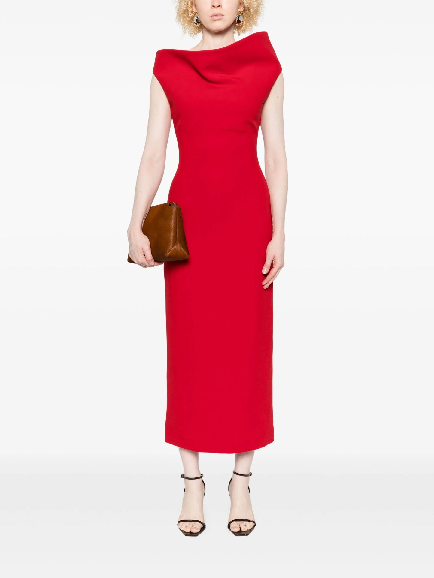 off-shoulder midi dress