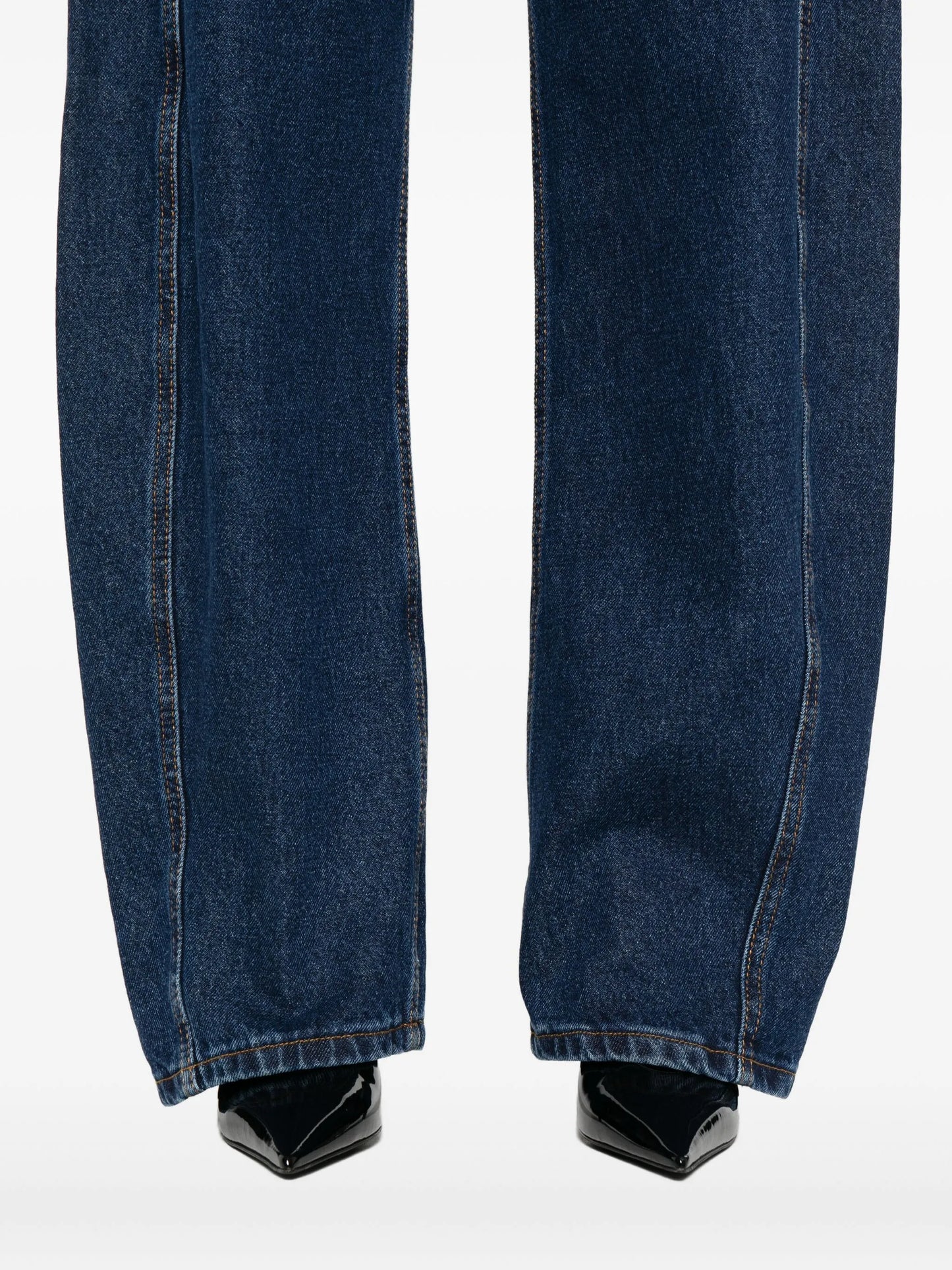 seam-detail wide-leg jeans
