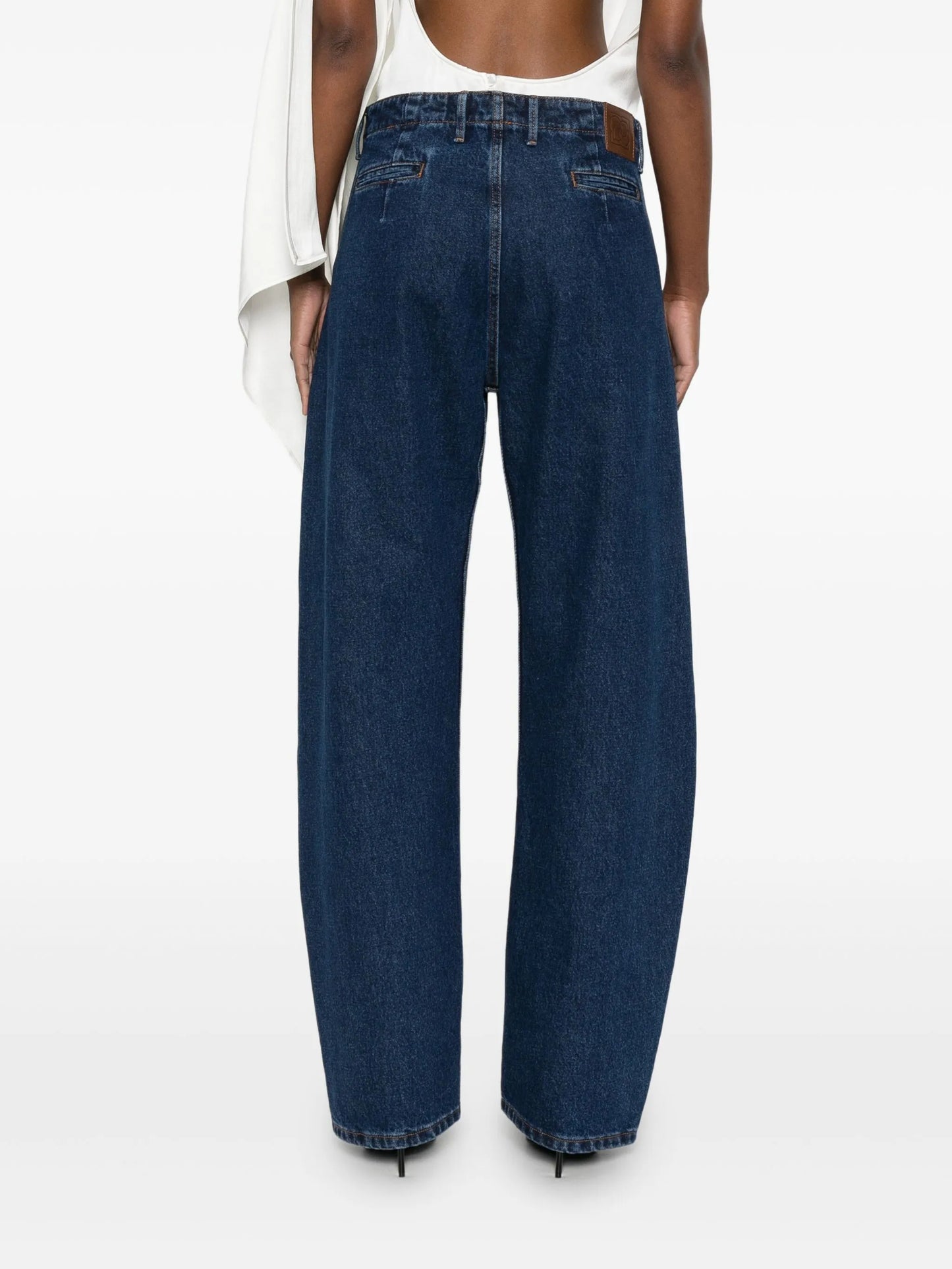 seam-detail wide-leg jeans