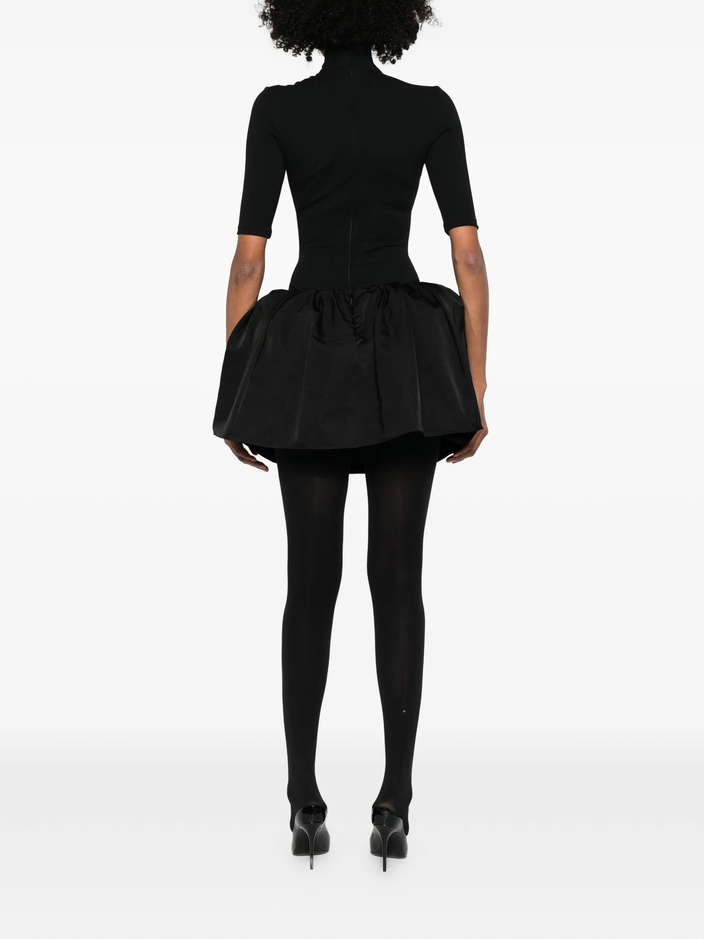 roll-neck puffball mini dress