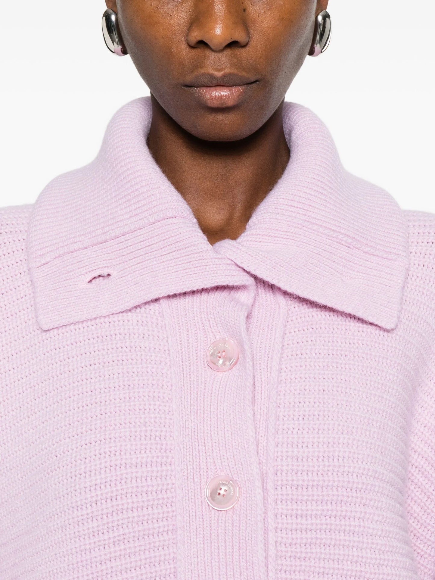 high-neck button-placket jumper