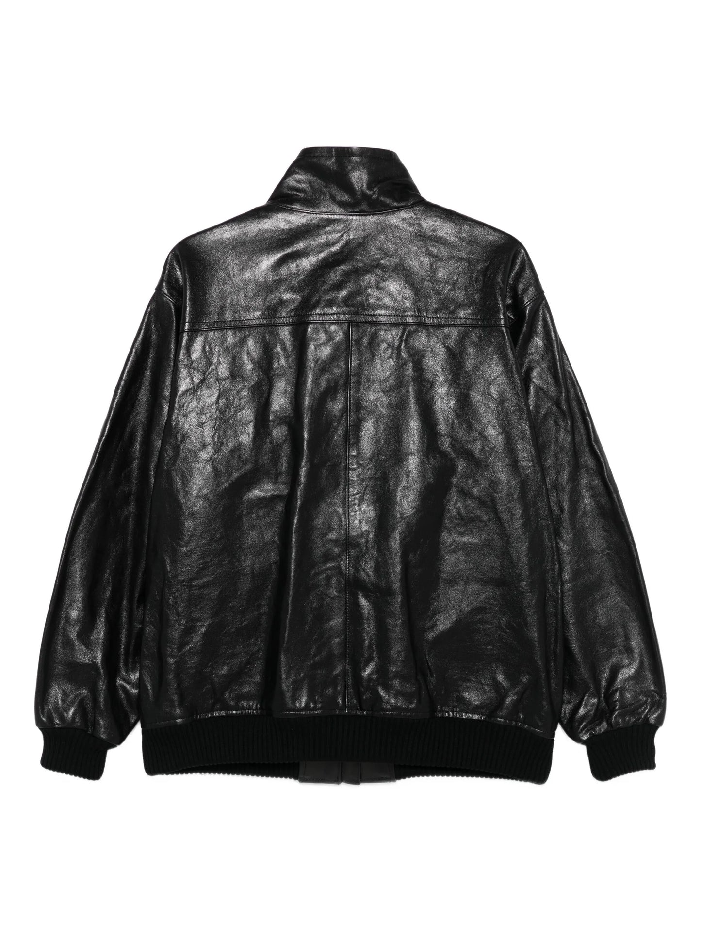 leather zip-up jacket