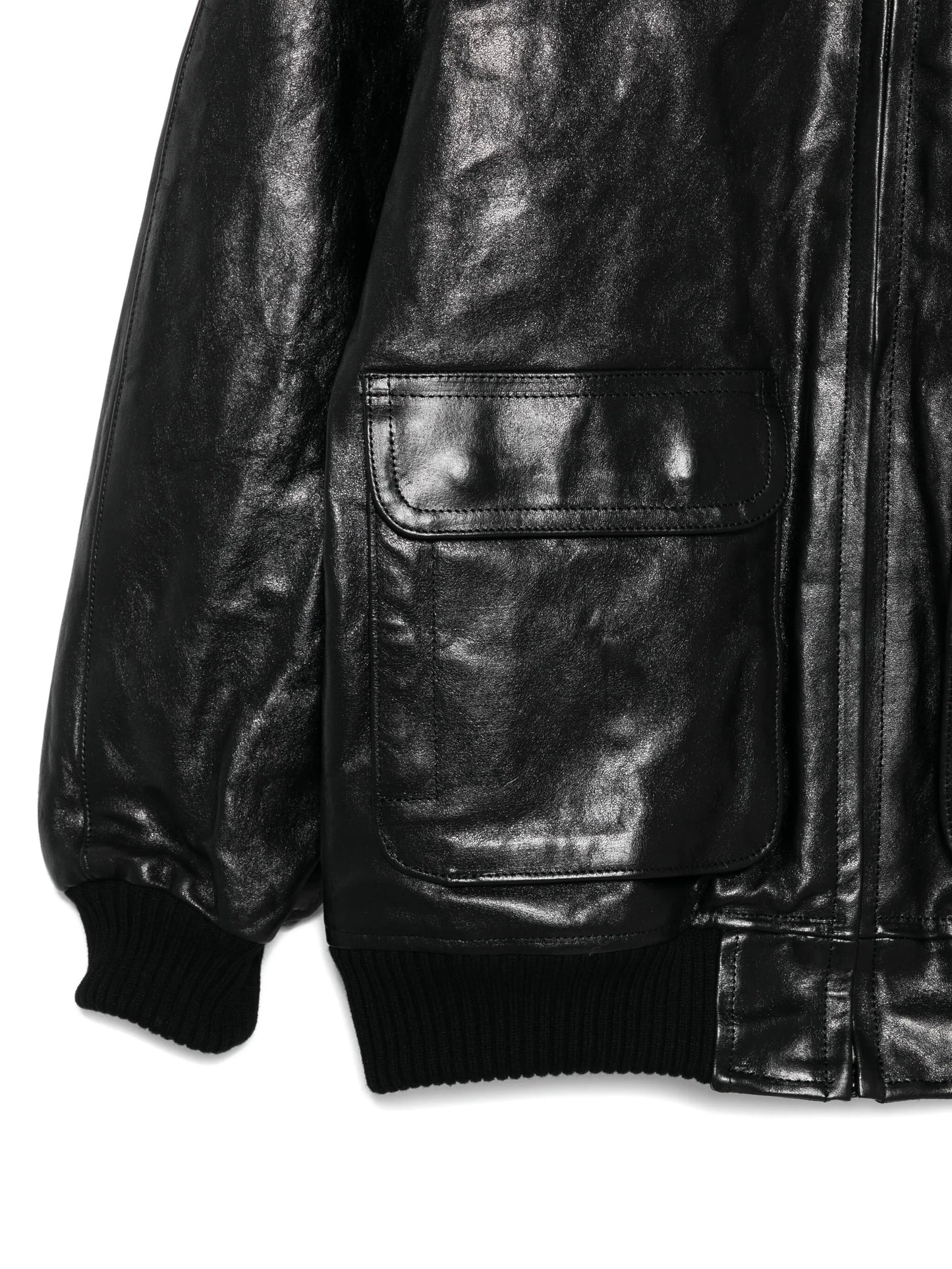 leather zip-up jacket