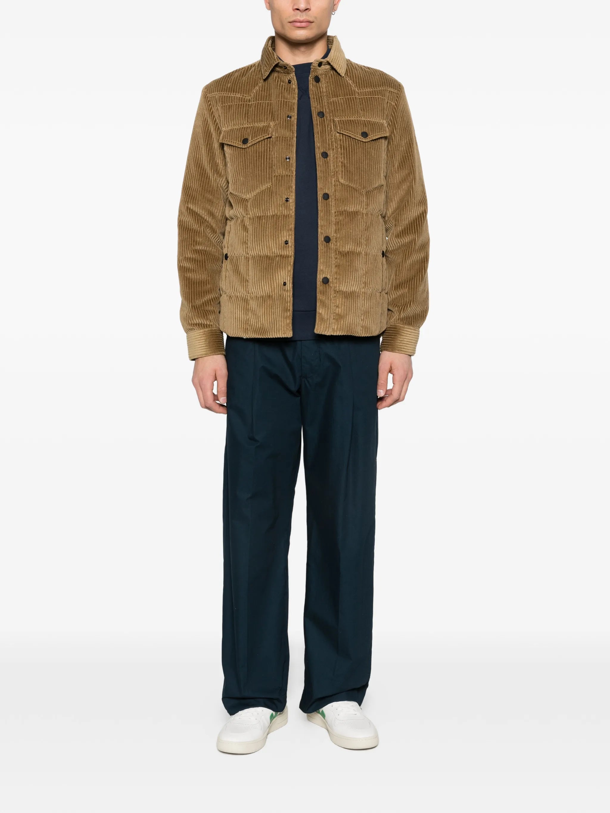 Gelt corduroy padded shirt jacket