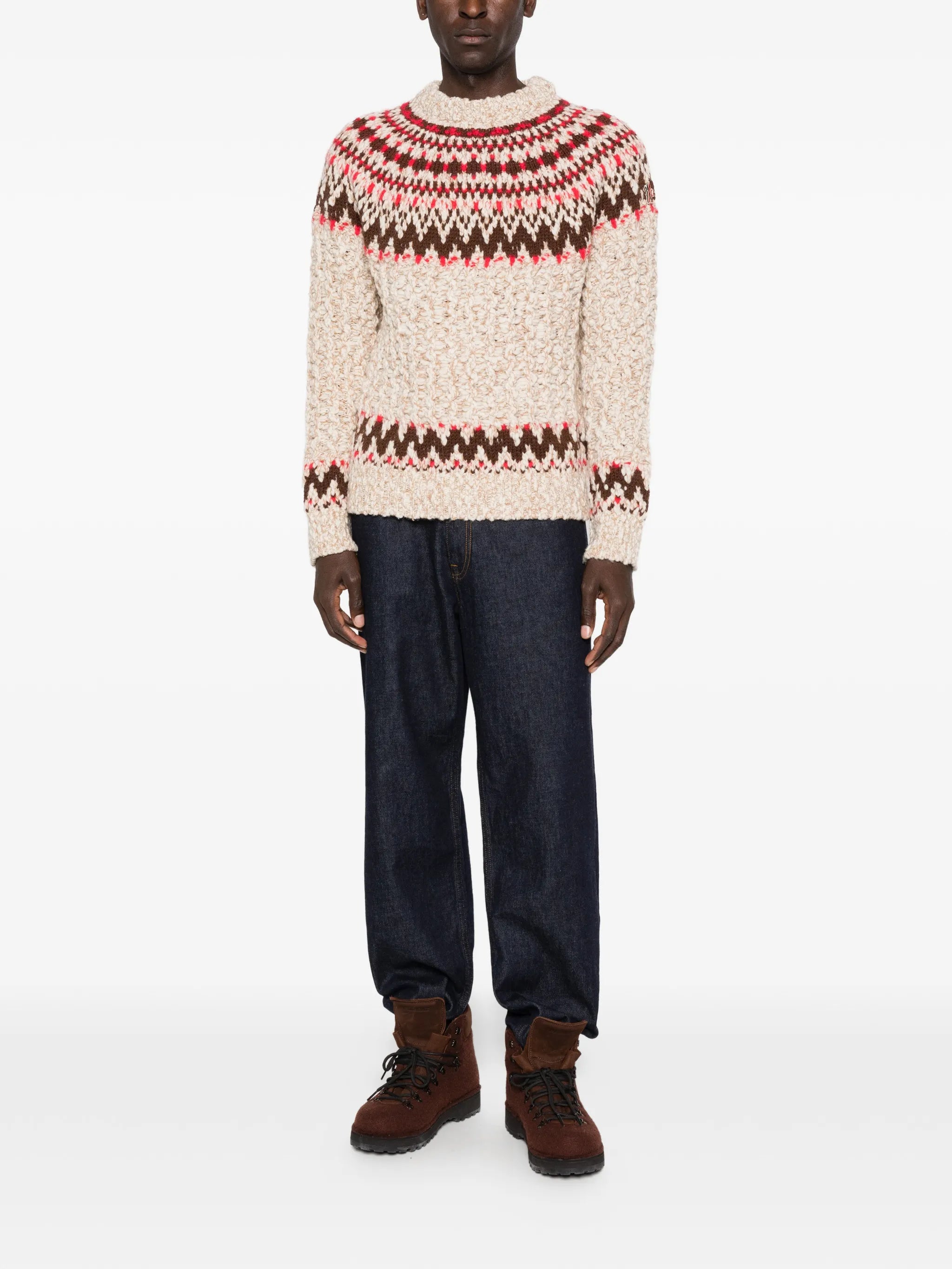 jacquard crew-neck sweater
