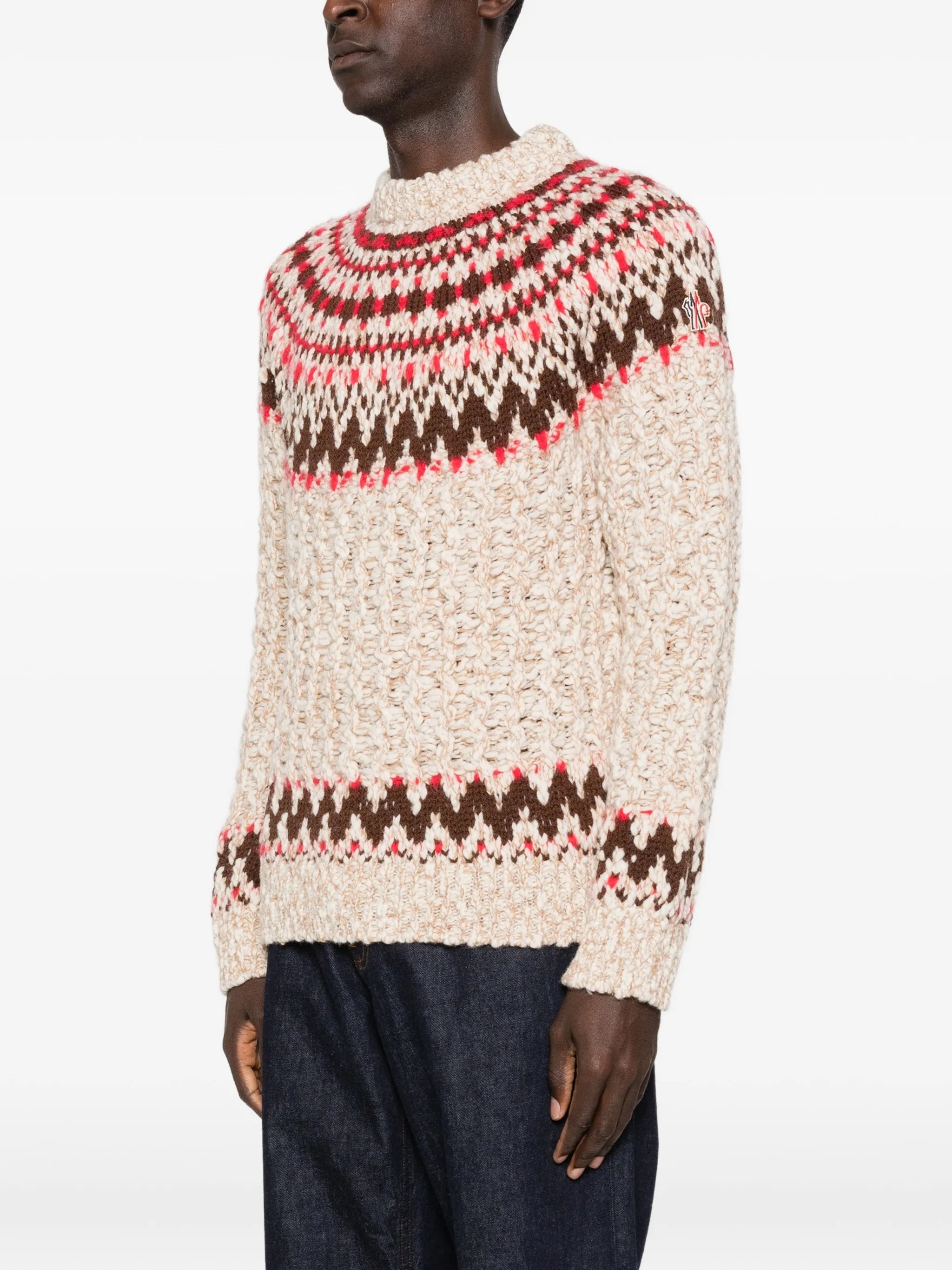 jacquard crew-neck sweater