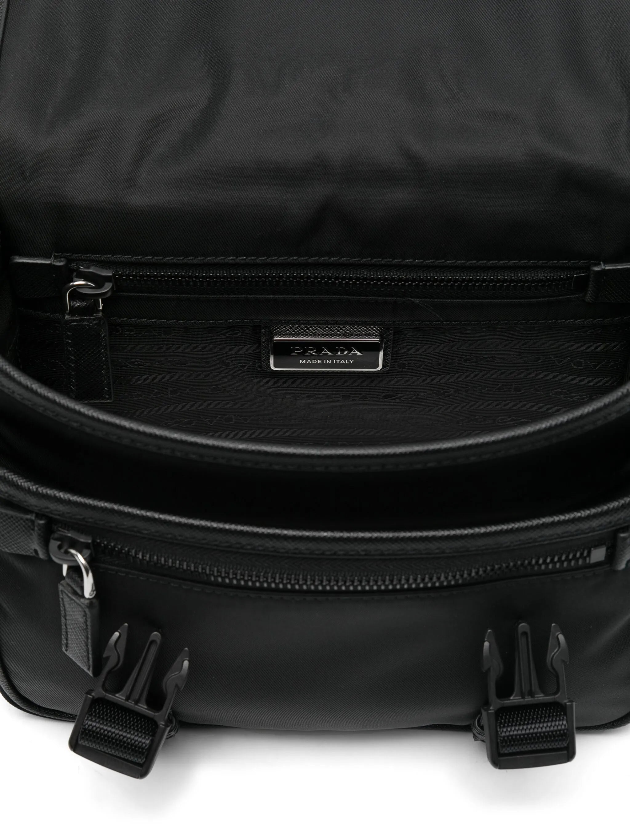 Re-Nylon and Saffiano leather shoulder bag